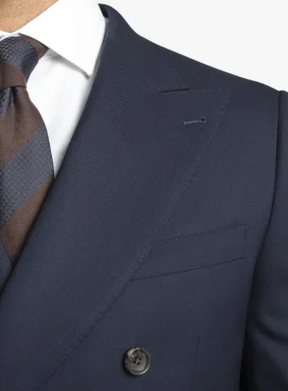 Positano Twill Double Breasted Navy Suit Jacket