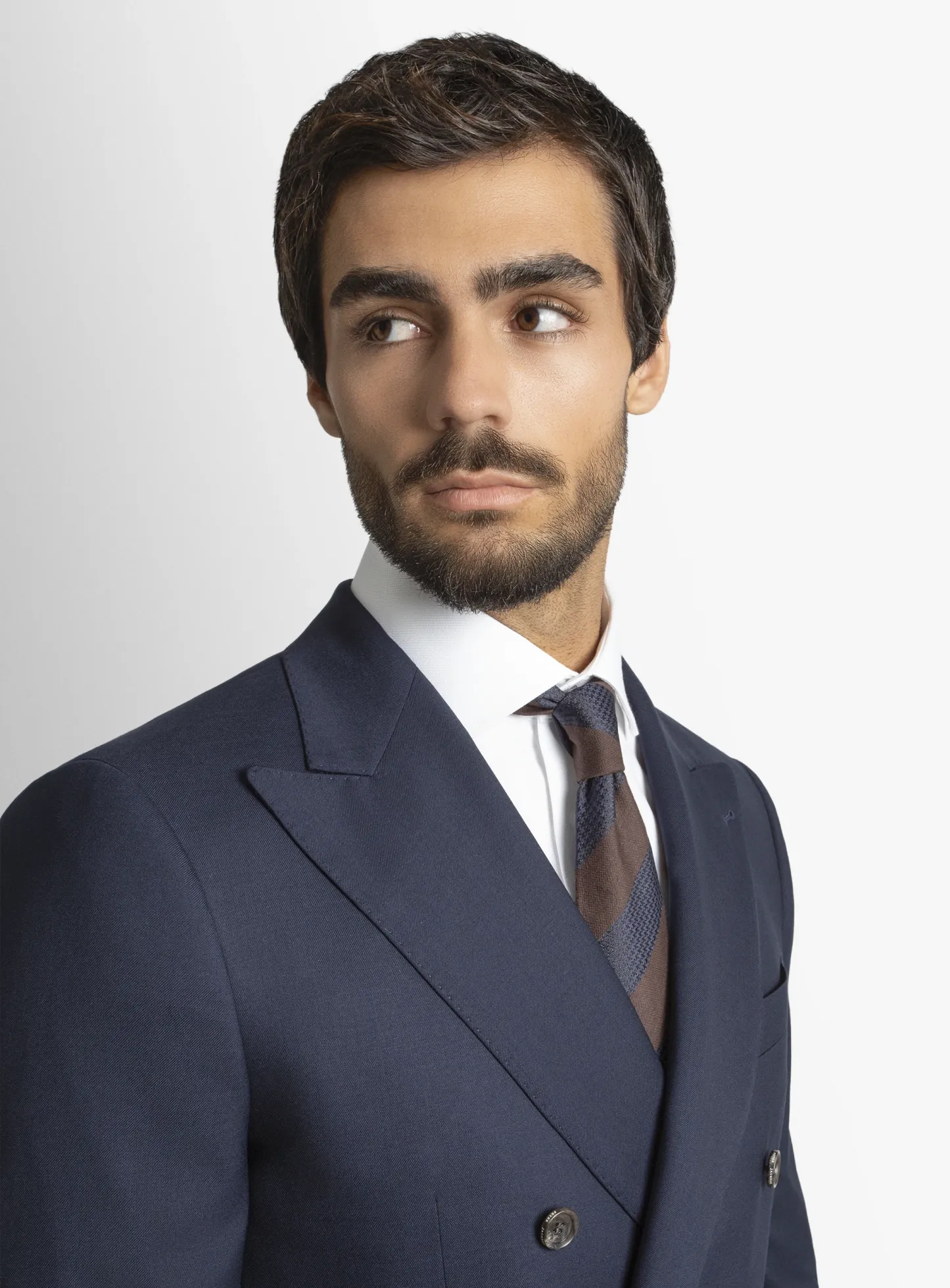Positano Twill Double Breasted Navy Suit Jacket
