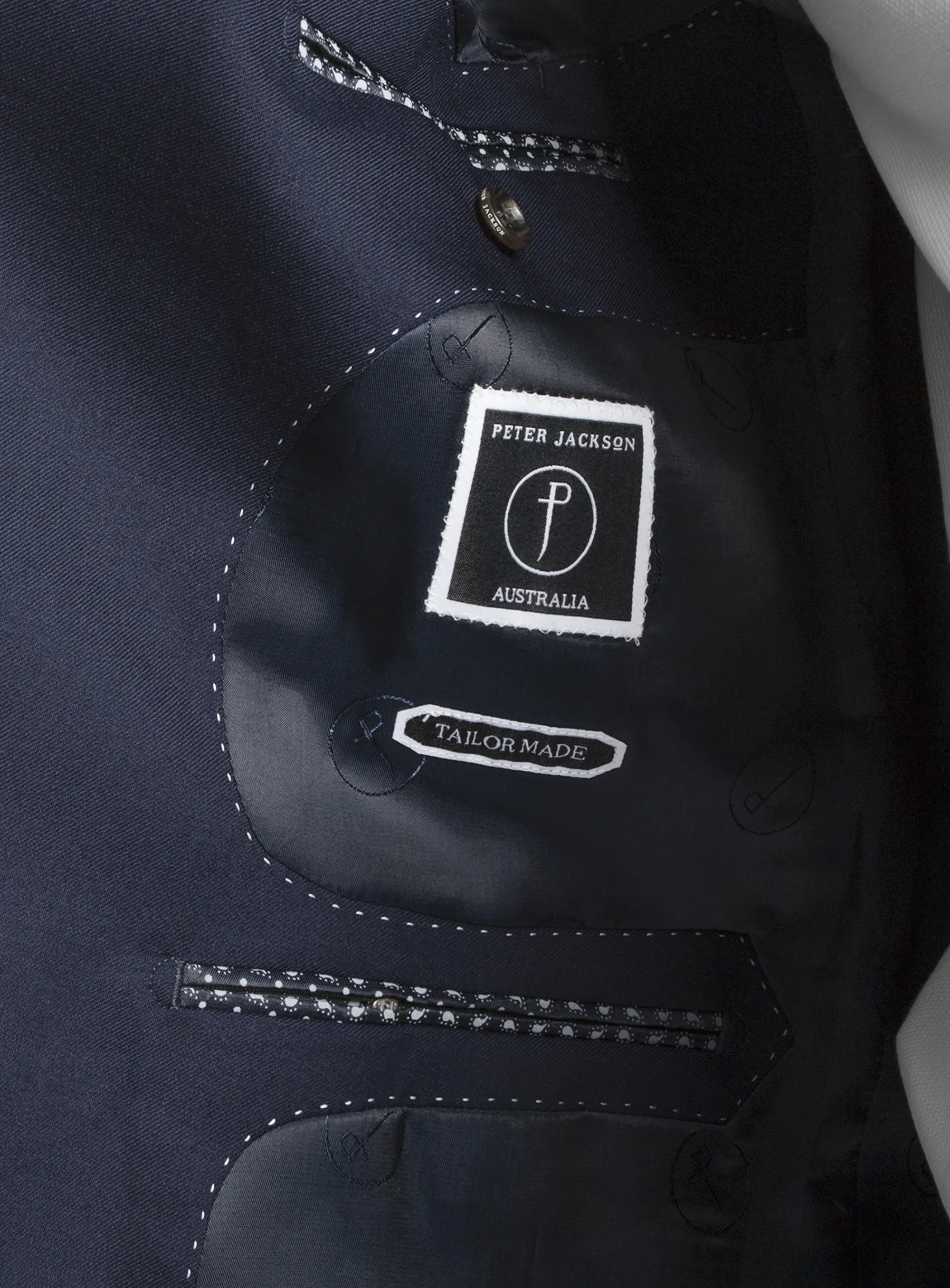 Positano Twill Double Breasted Navy Suit Jacket