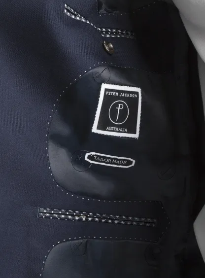 Positano Twill Double Breasted Navy Suit Jacket