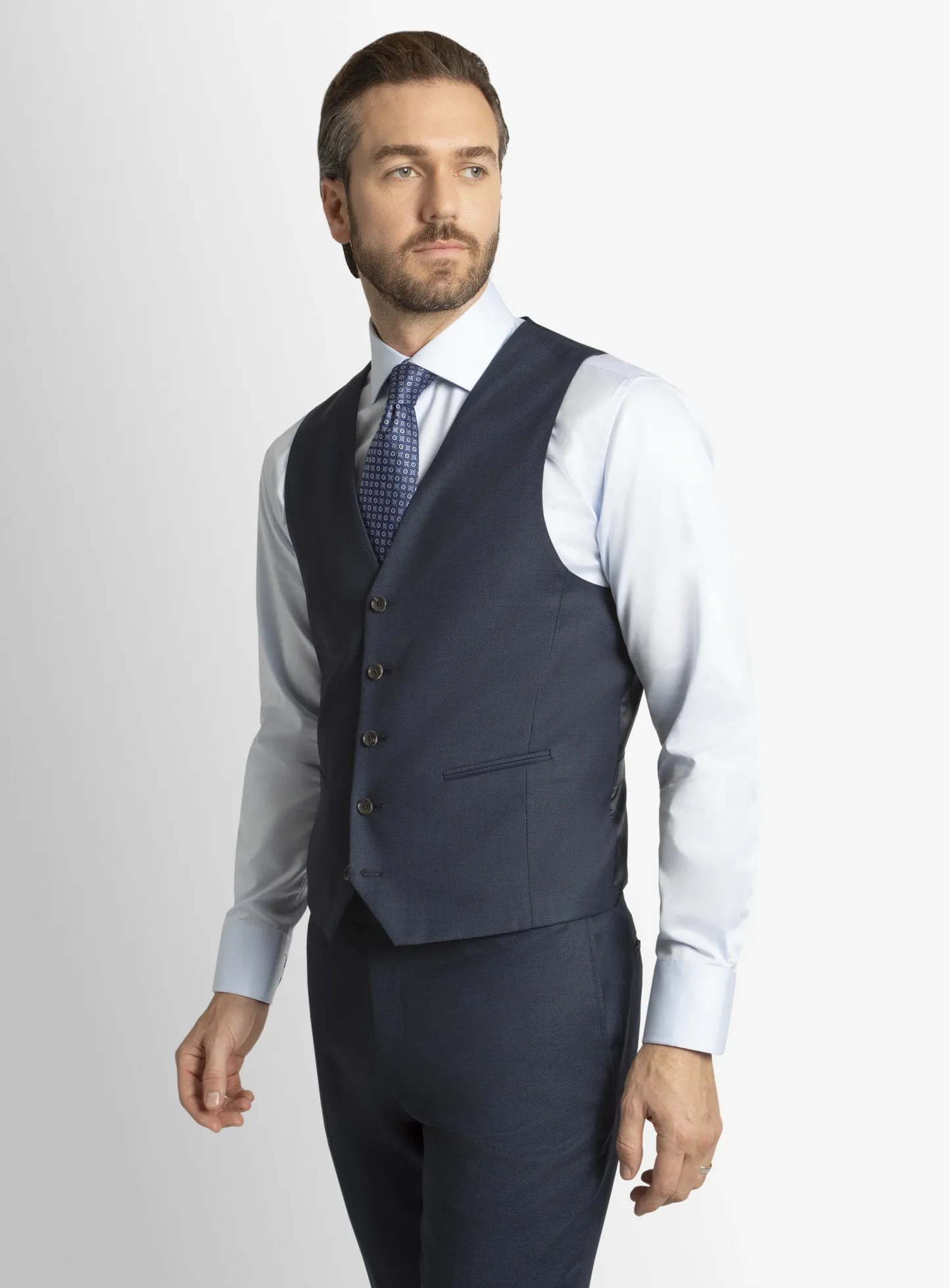 Cayman Navy Blue Birdseye Vest