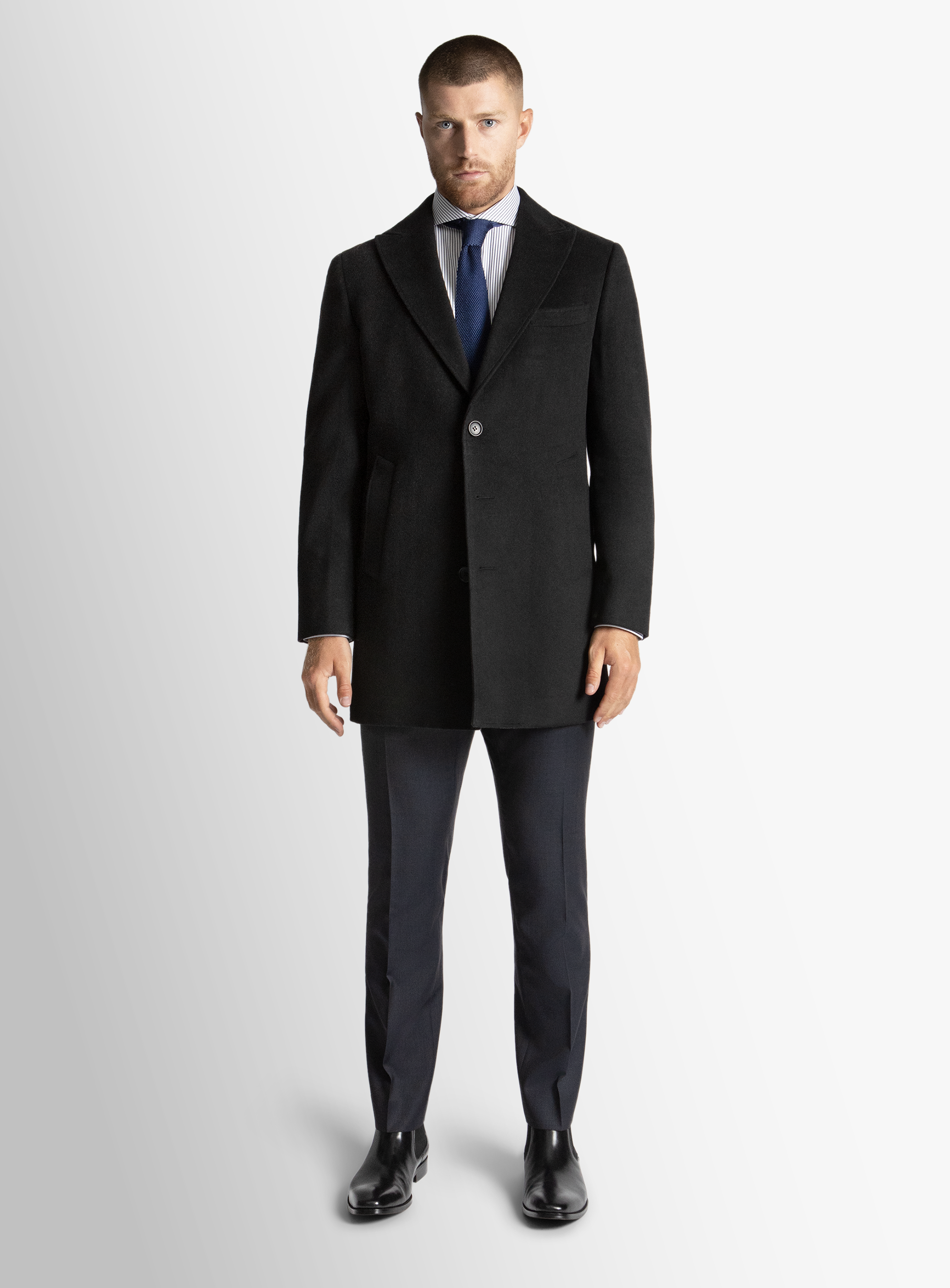 Bellagio Black Pile Overcoat
