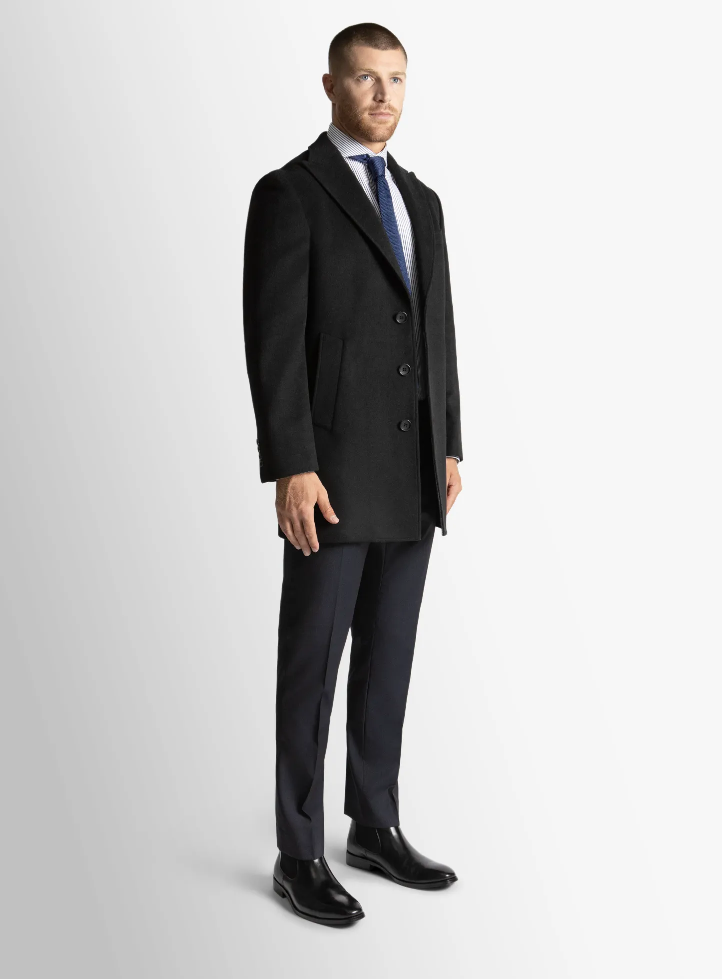 Bellagio Black Pile Overcoat
