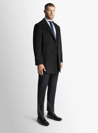 Bellagio Black Pile Overcoat