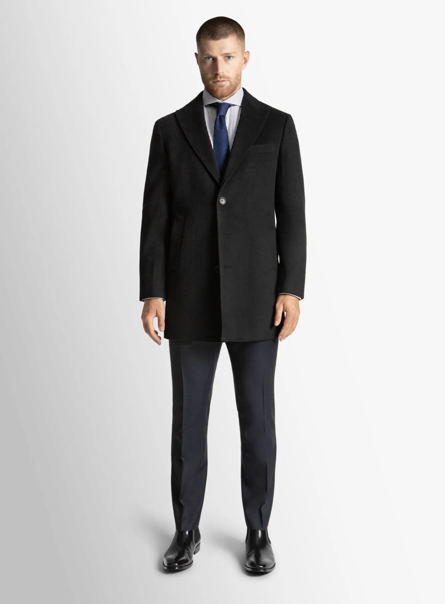 Bellagio Black Pile Overcoat