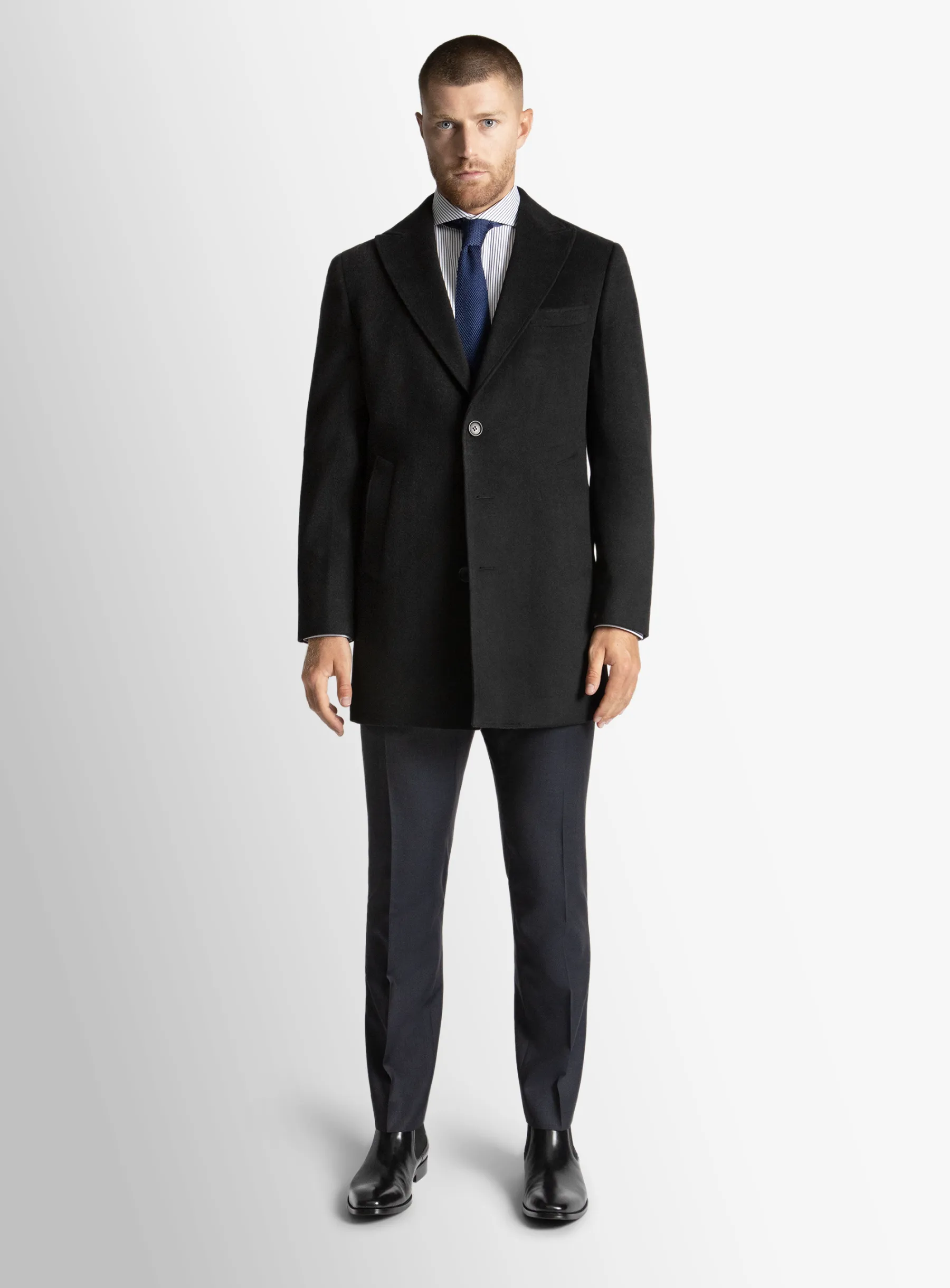 Bellagio Black Pile Overcoat