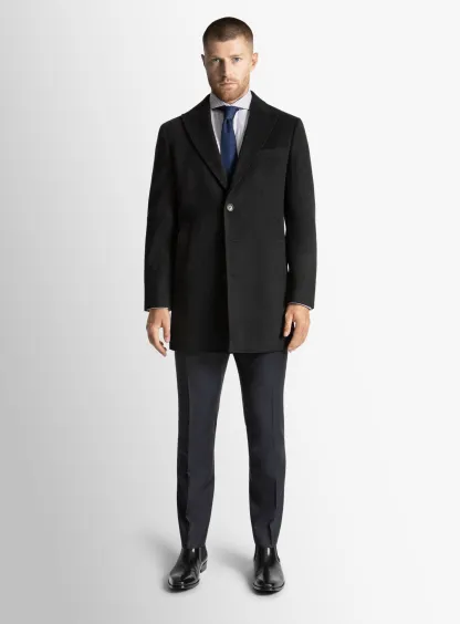 Bellagio Black Pile Overcoat
