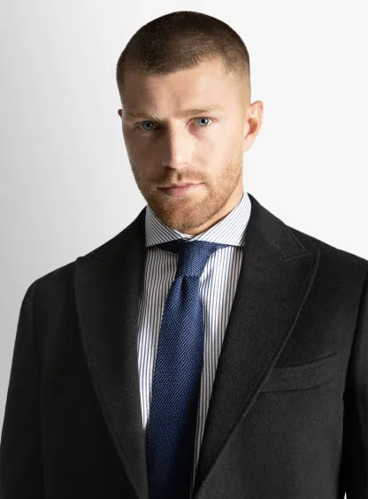 Bellagio Black Pile Overcoat