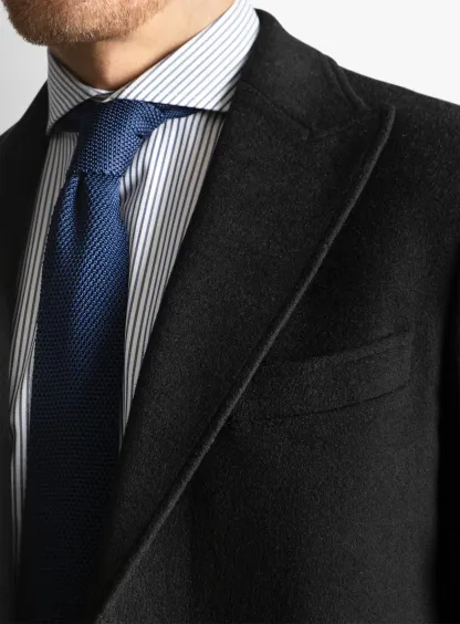 Bellagio Black Pile Overcoat