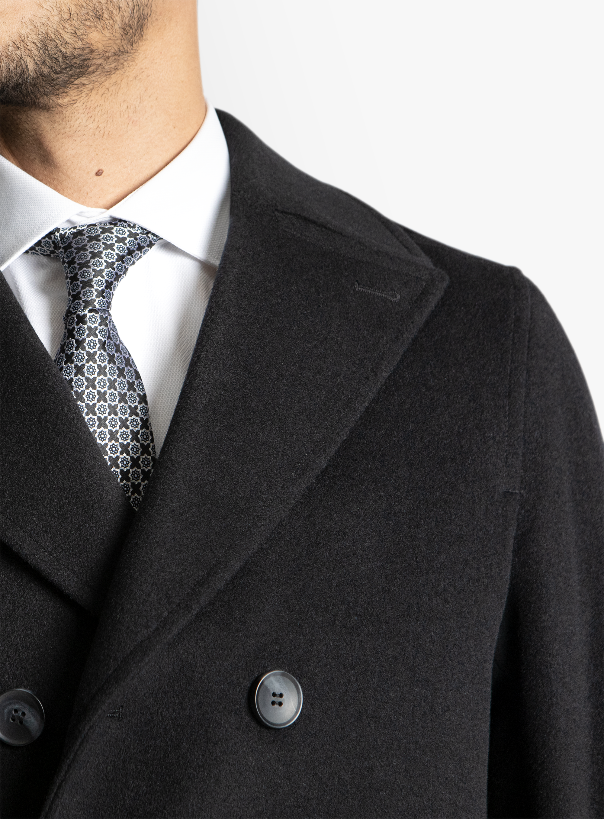 Bridge Yetian Cashmere Lined Black Double Breasted Jacket