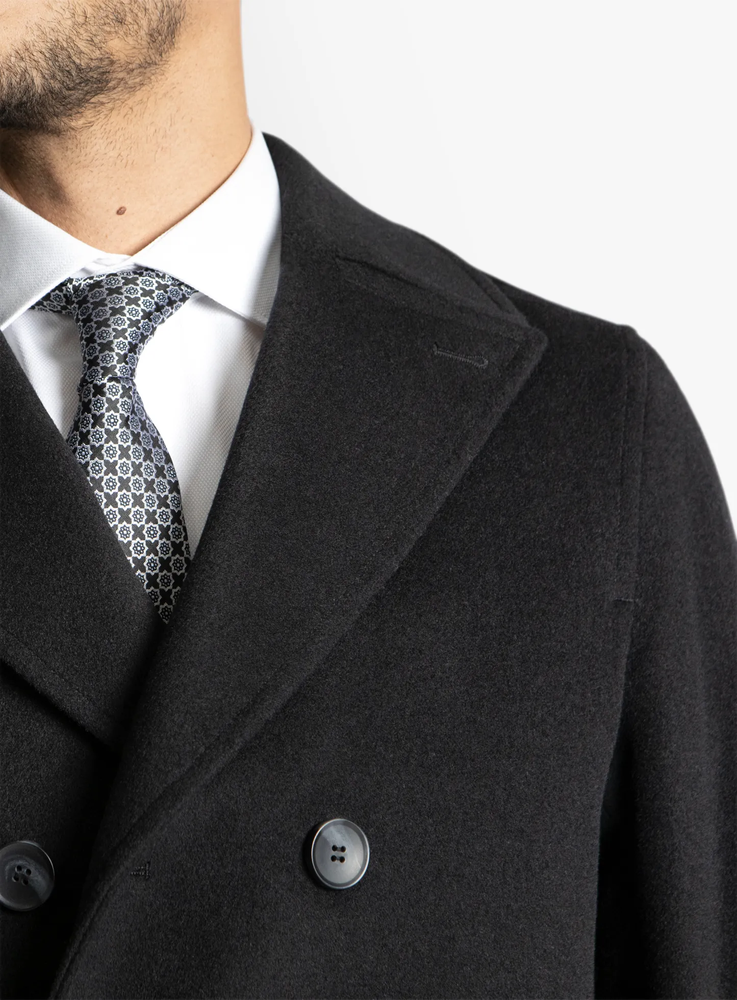 Bridge Yetian Cashmere Lined Black Double Breasted Jacket