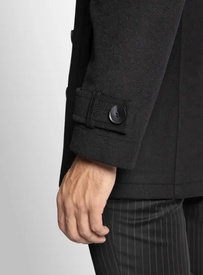 Bridge Yetian Cashmere Lined Black Double Breasted Jacket