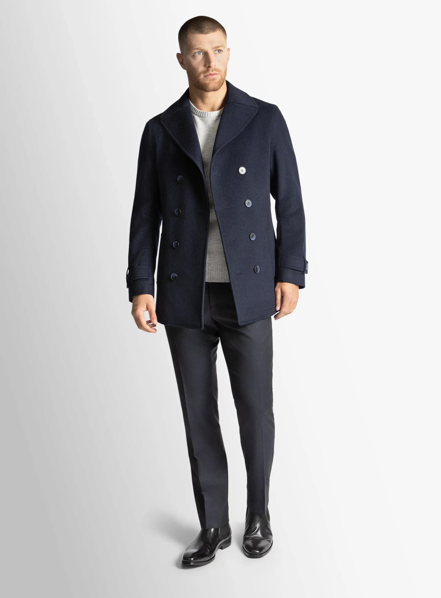 Bridge Yetian Cashmere Lined Navy Jacket