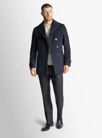 Bridge Yetian Cashmere Lined Navy Jacket