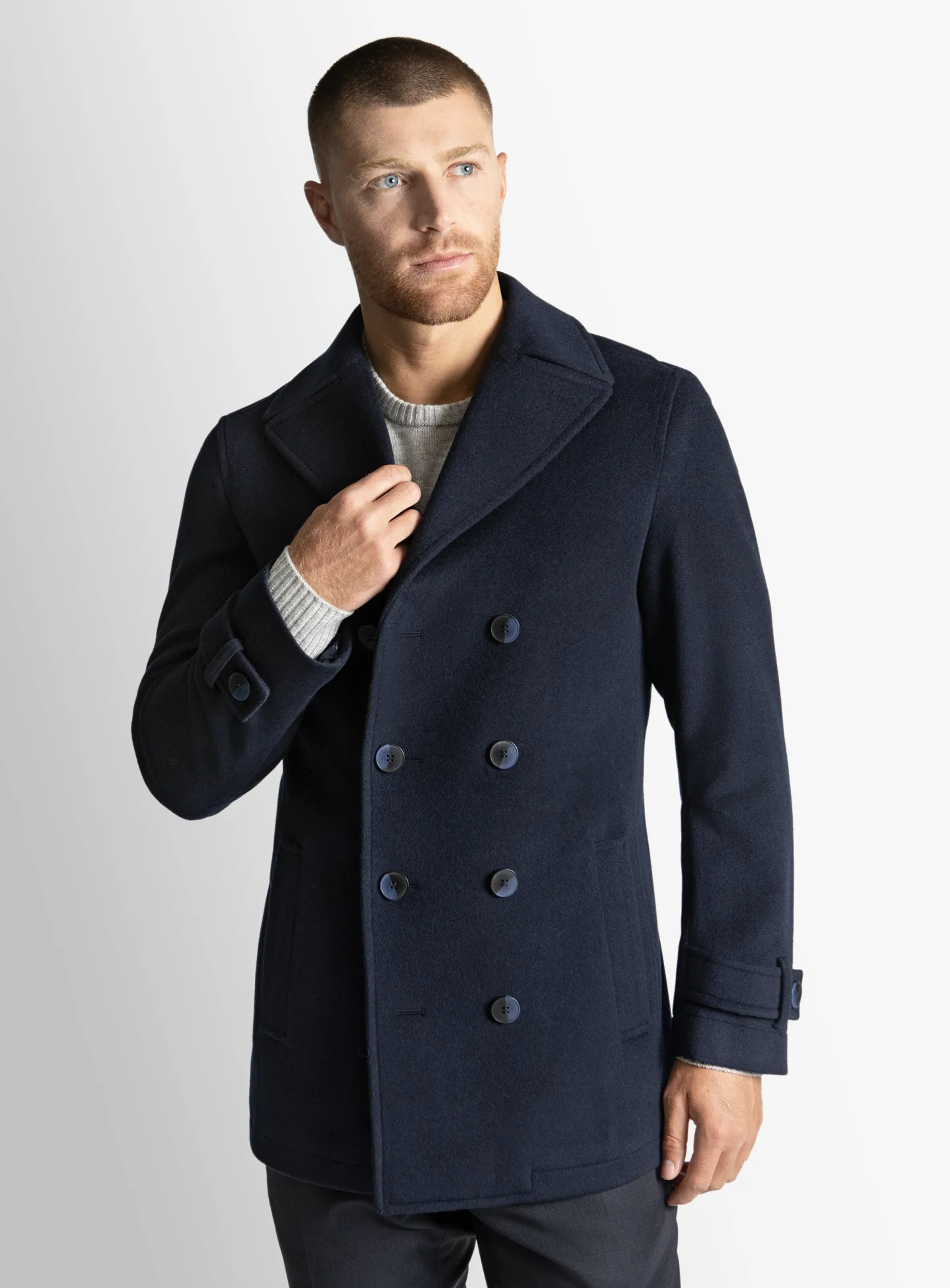 Bridge Yetian Cashmere Lined Navy Jacket