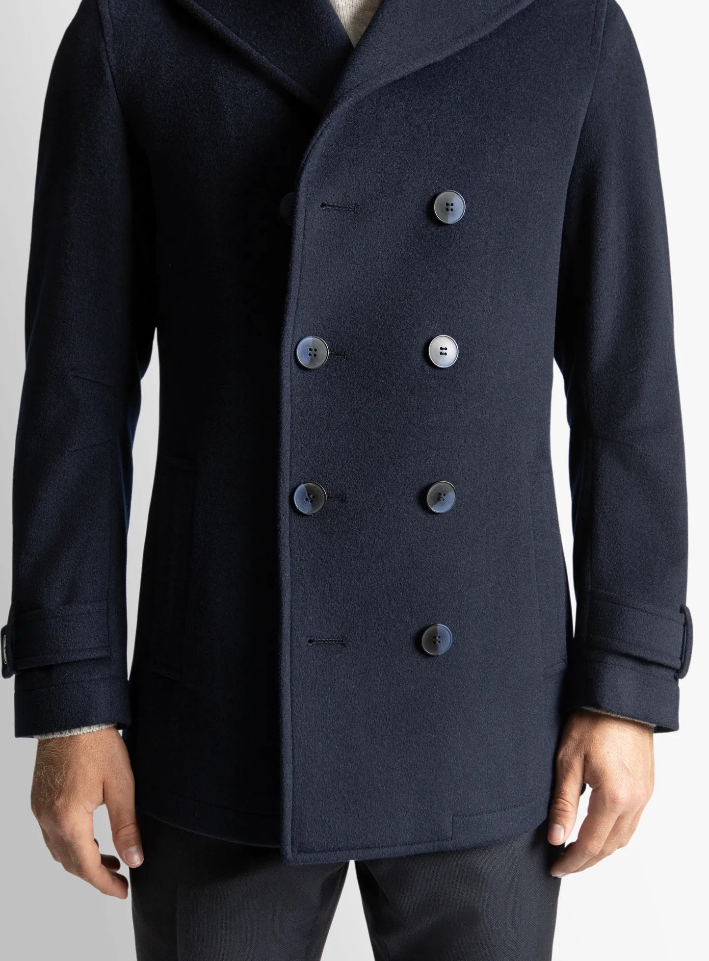Bridge Yetian Cashmere Lined Navy Jacket