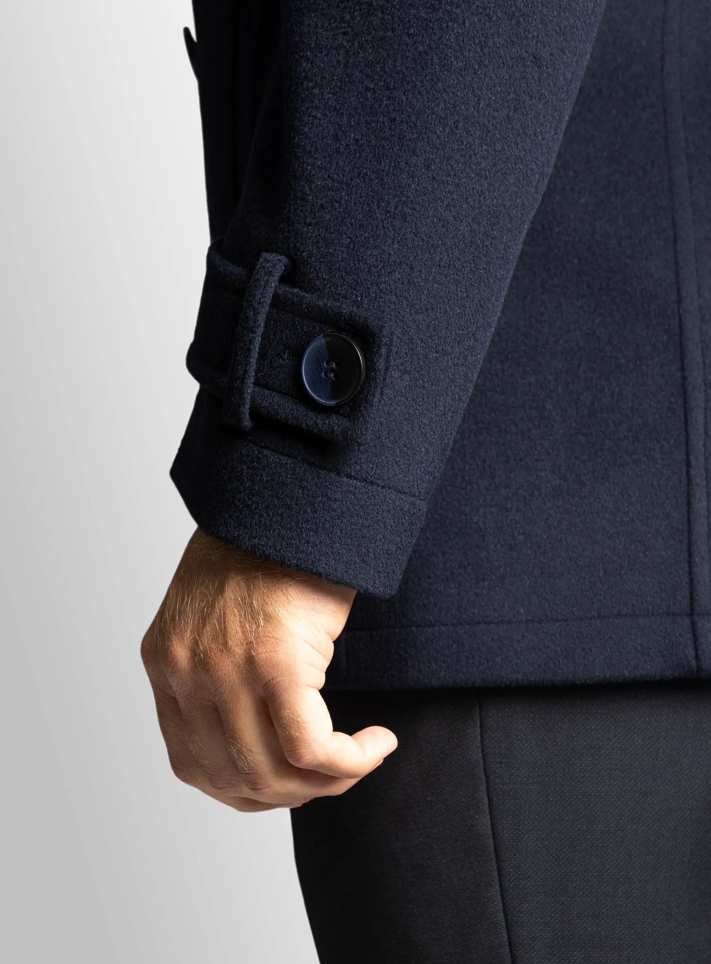 Bridge Yetian Cashmere Lined Navy Jacket