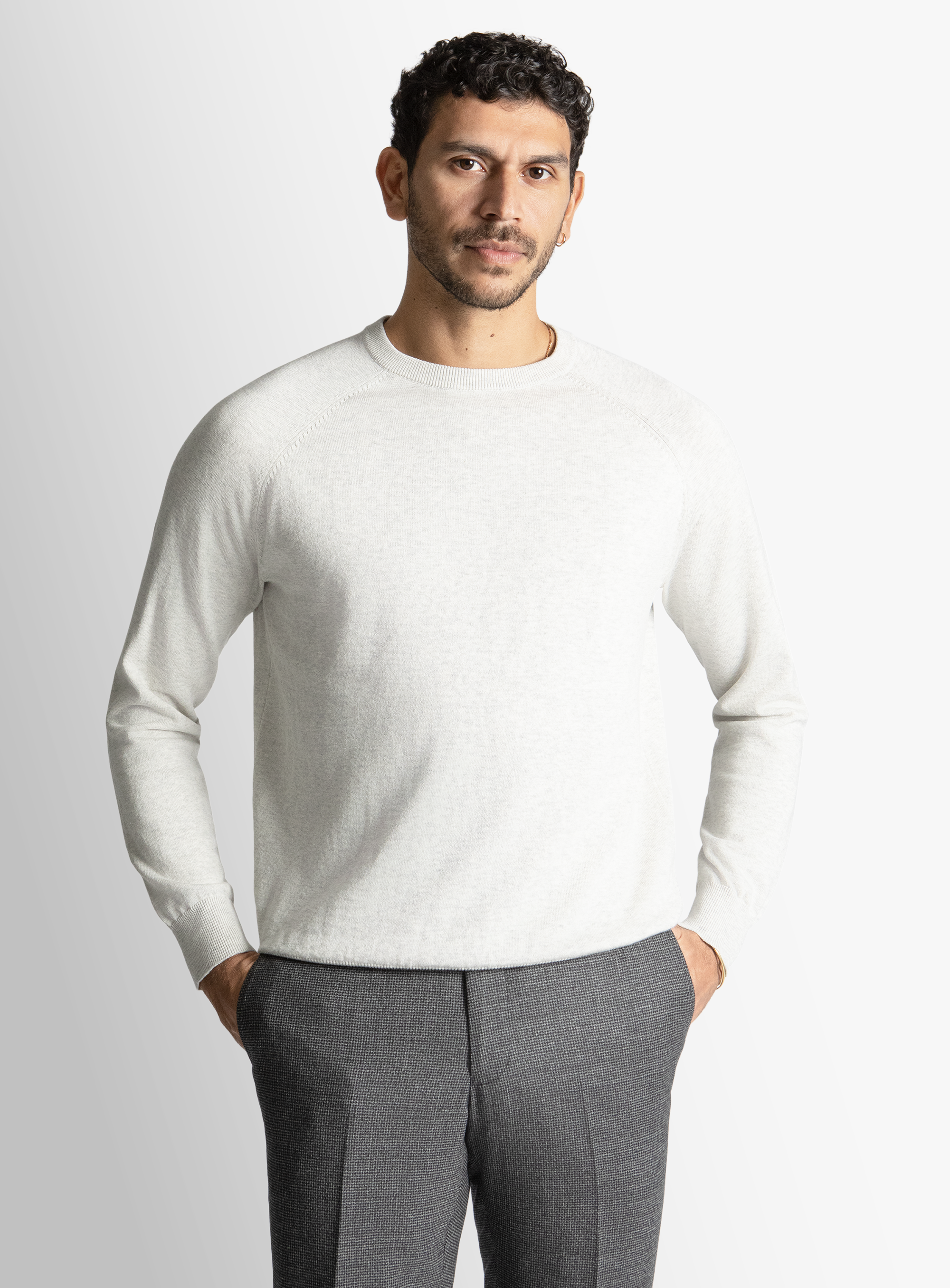 Ash Cotton Casual Crewneck Knit 