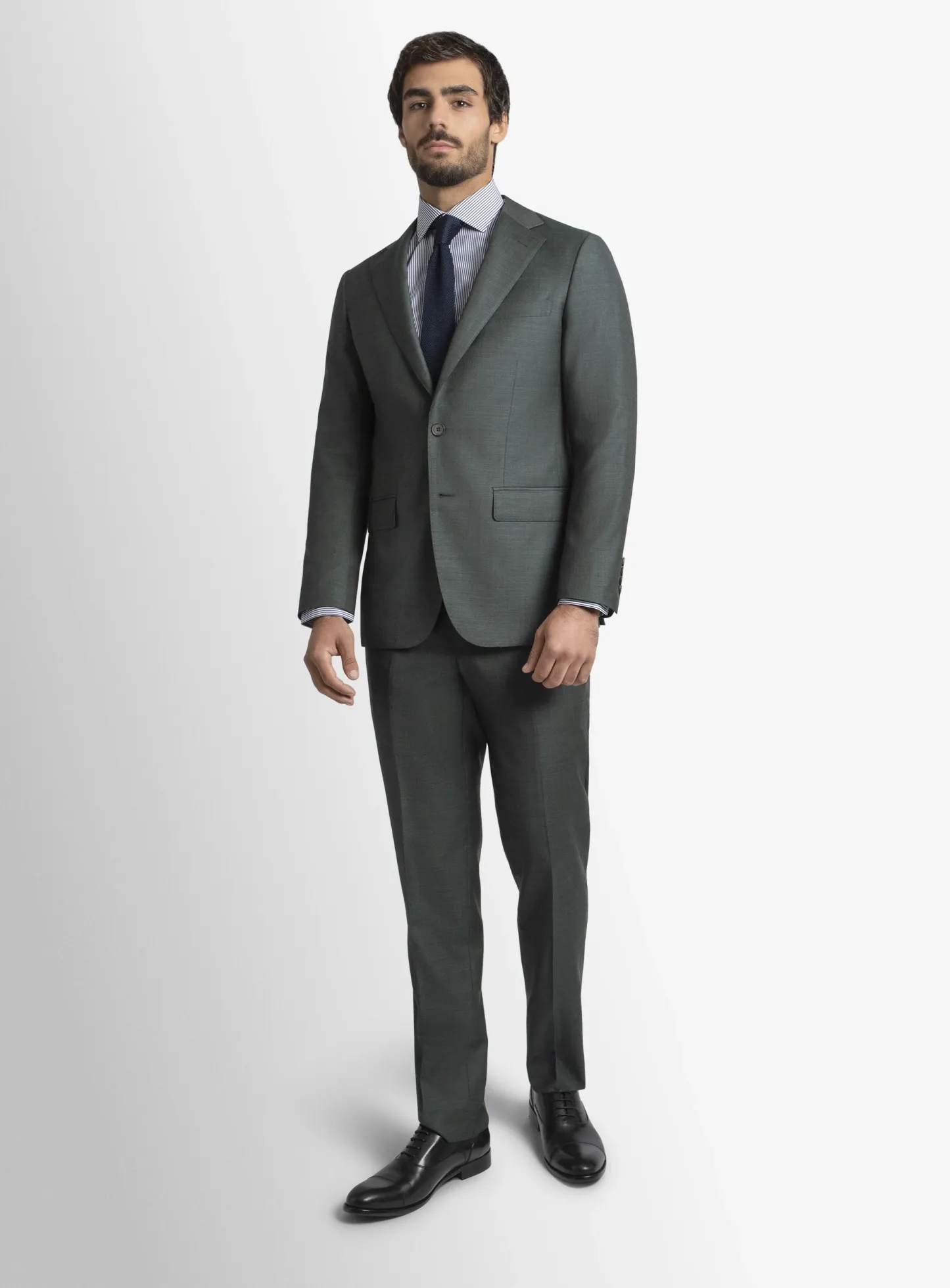 Brando Mid Green Fine Sharkskin Suit