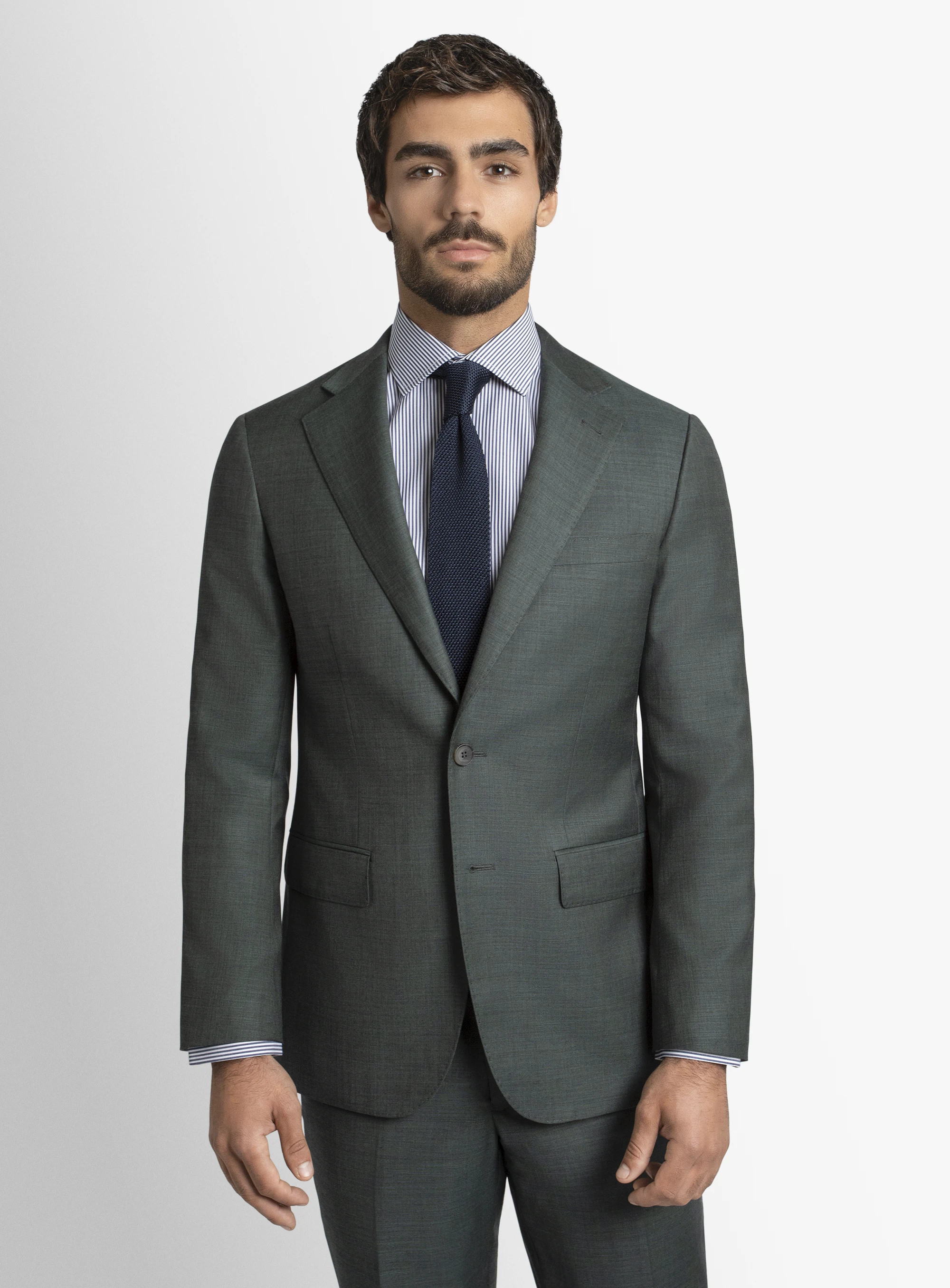 Brando Mid Green Fine Sharkskin Suit