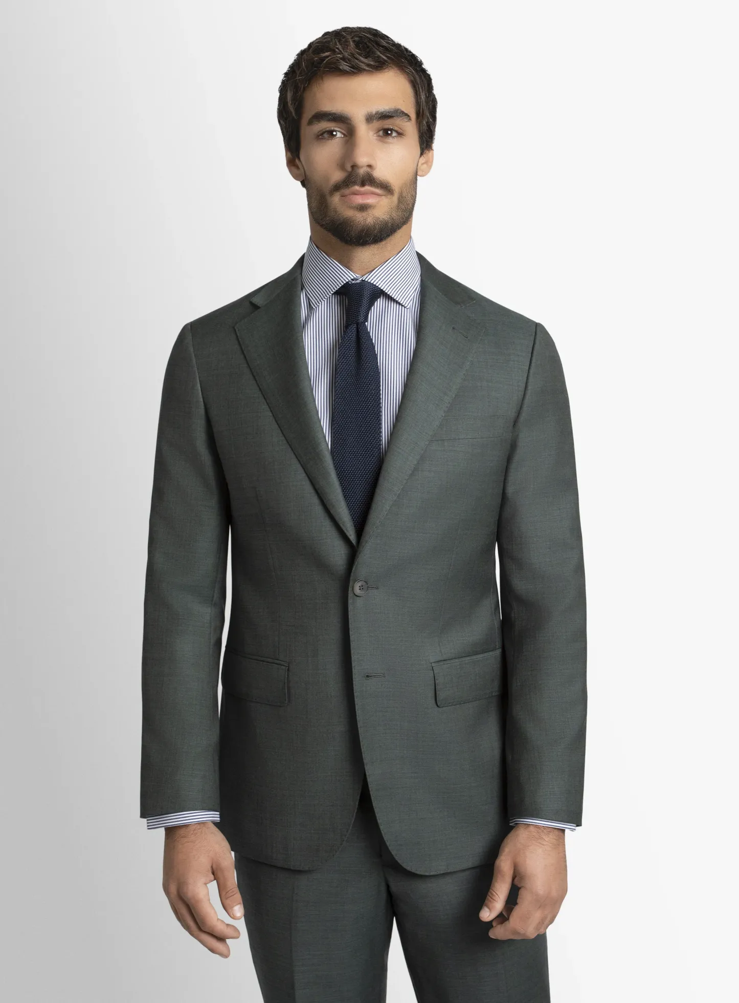 Brando Mid Green Fine Sharkskin Suit