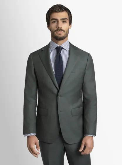 Brando Mid Green Fine Sharkskin Suit