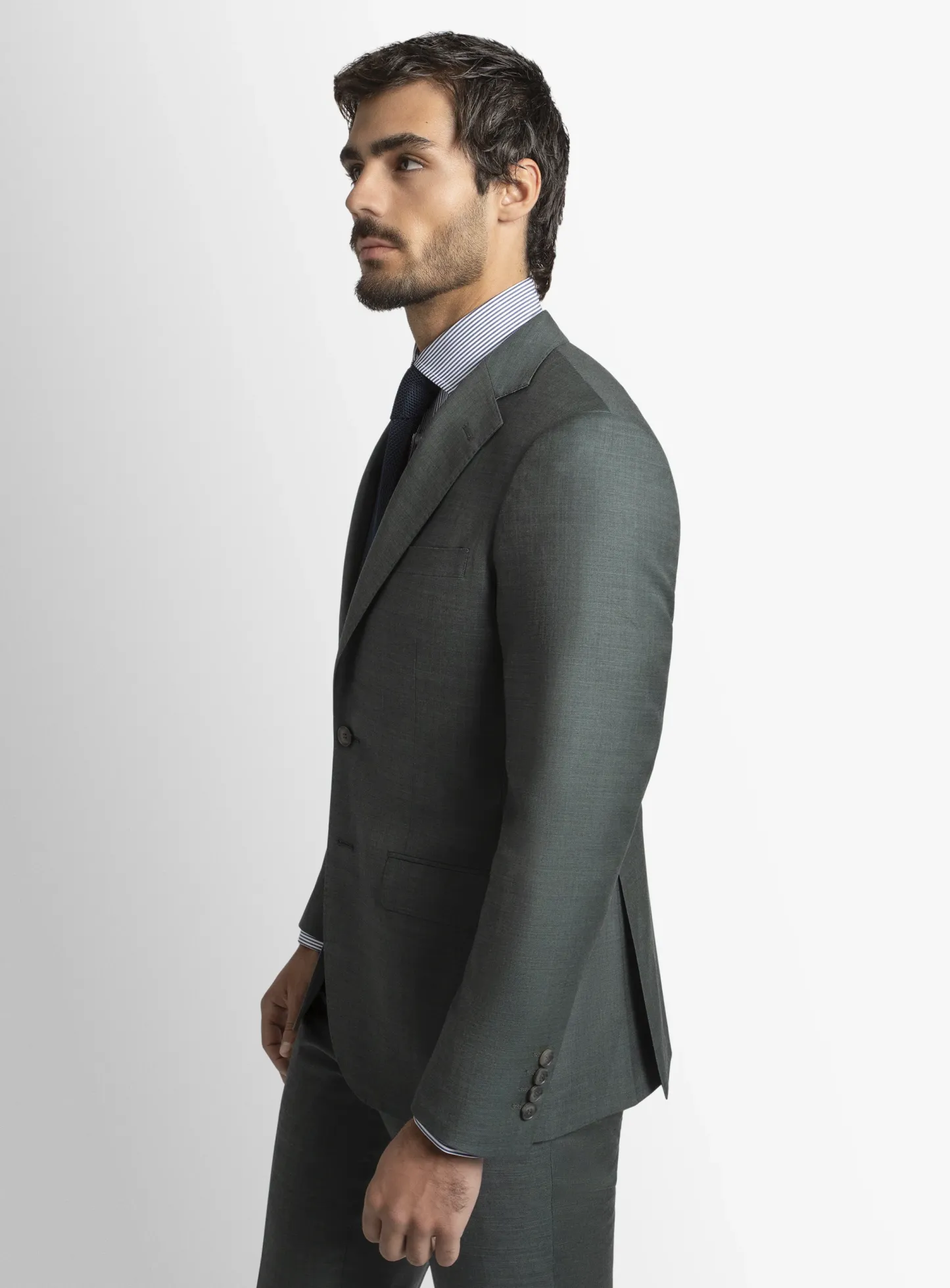 Brando Mid Green Fine Sharkskin Suit