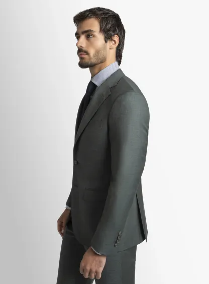 Brando Mid Green Fine Sharkskin Suit