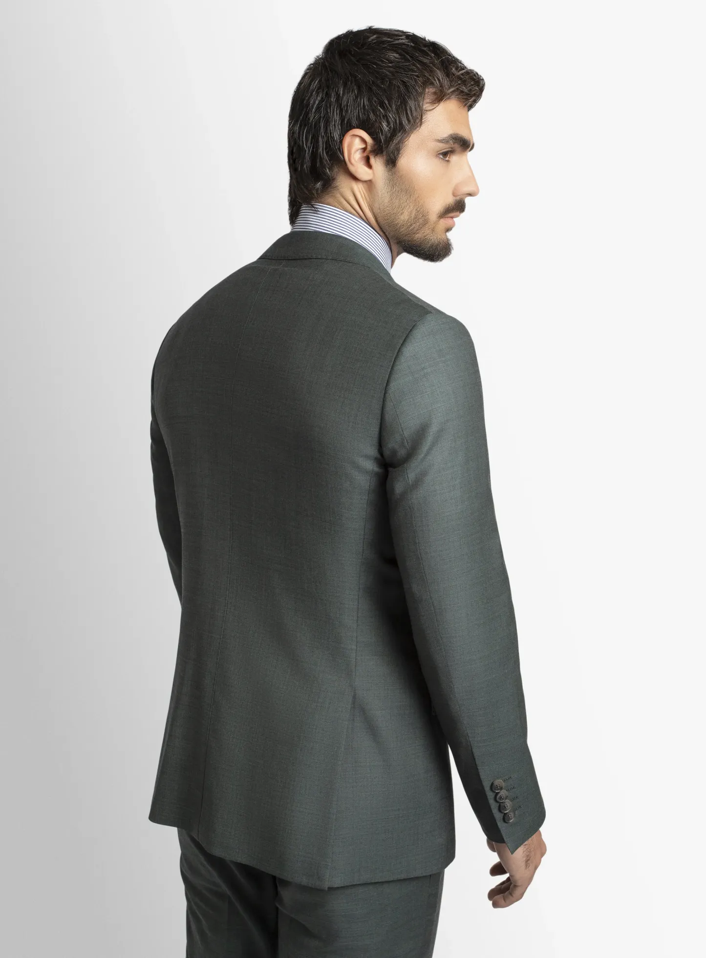 Brando Mid Green Fine Sharkskin Suit