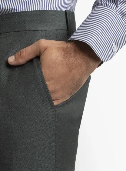 Brando Mid Green Fine Sharkskin Suit
