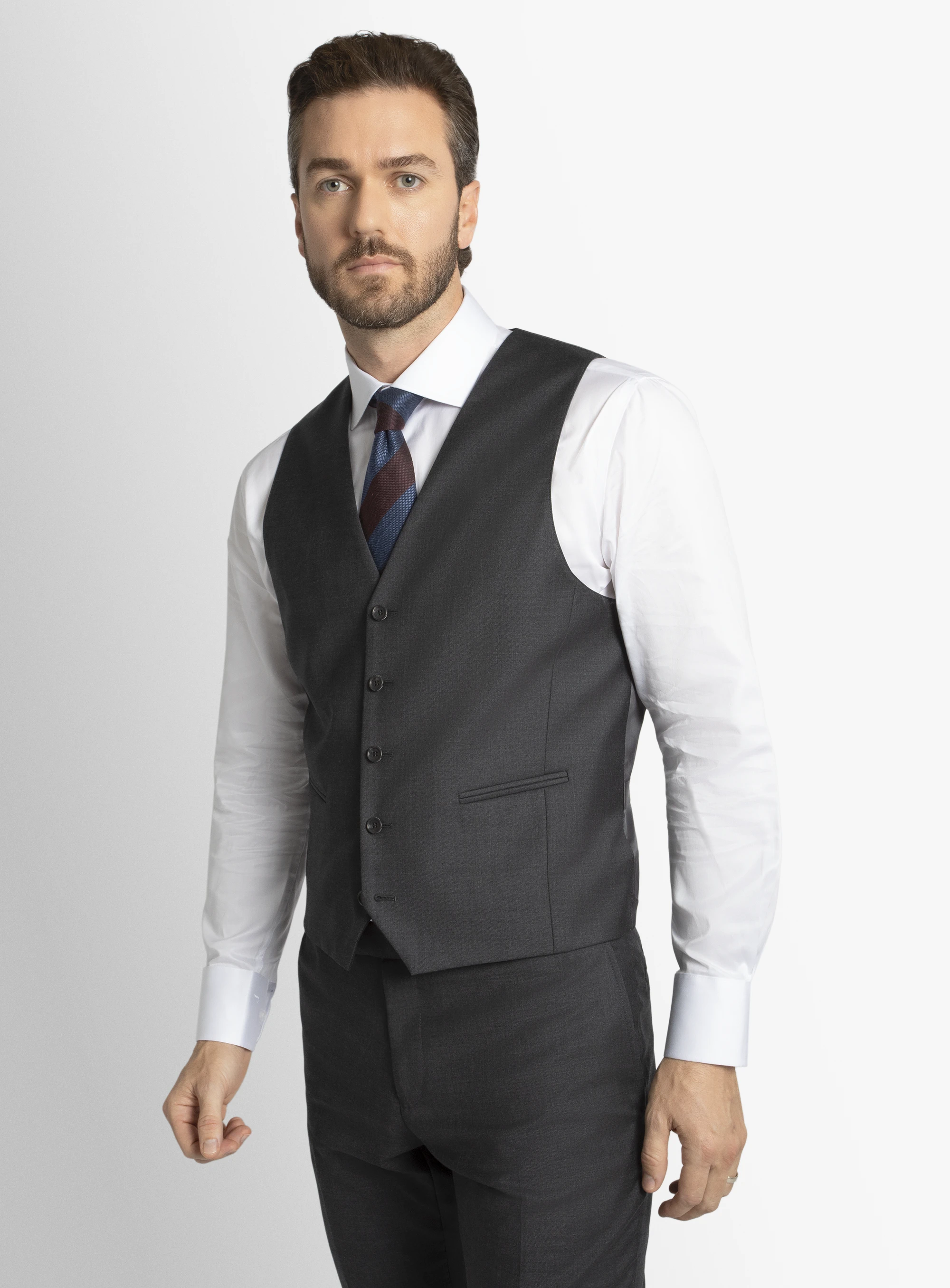 Cayman Grey Twill Vest