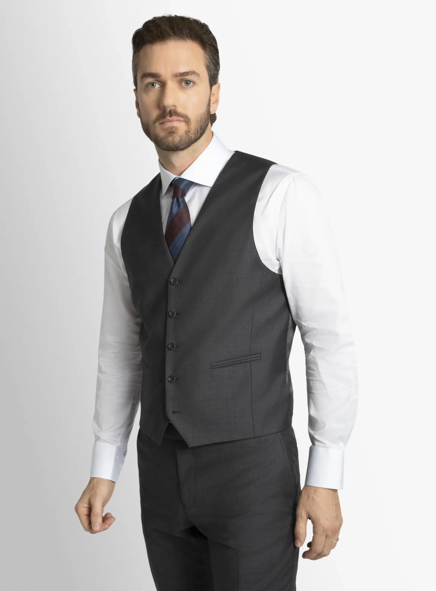 Cayman Grey Twill Vest