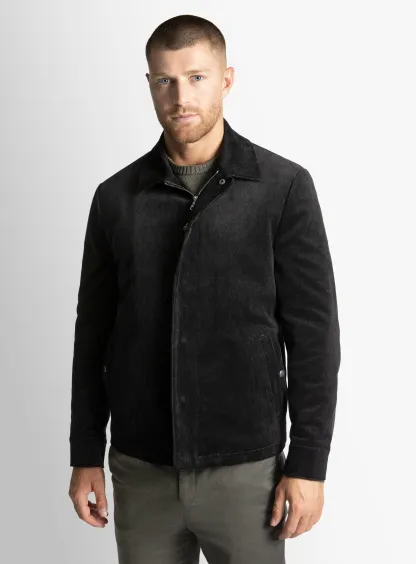 Sanitno Cord Harrington Black Jacket