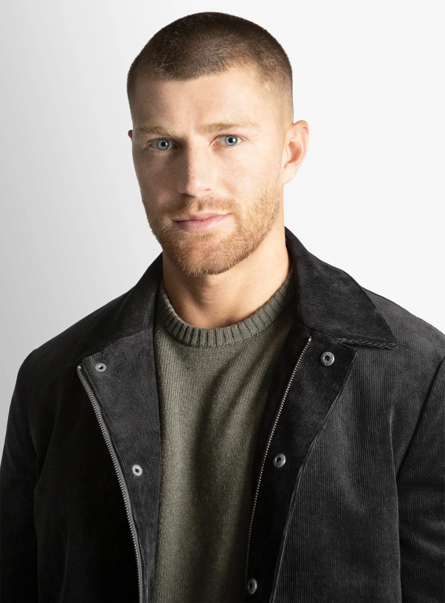 Sanitno Cord Harrington Black Jacket