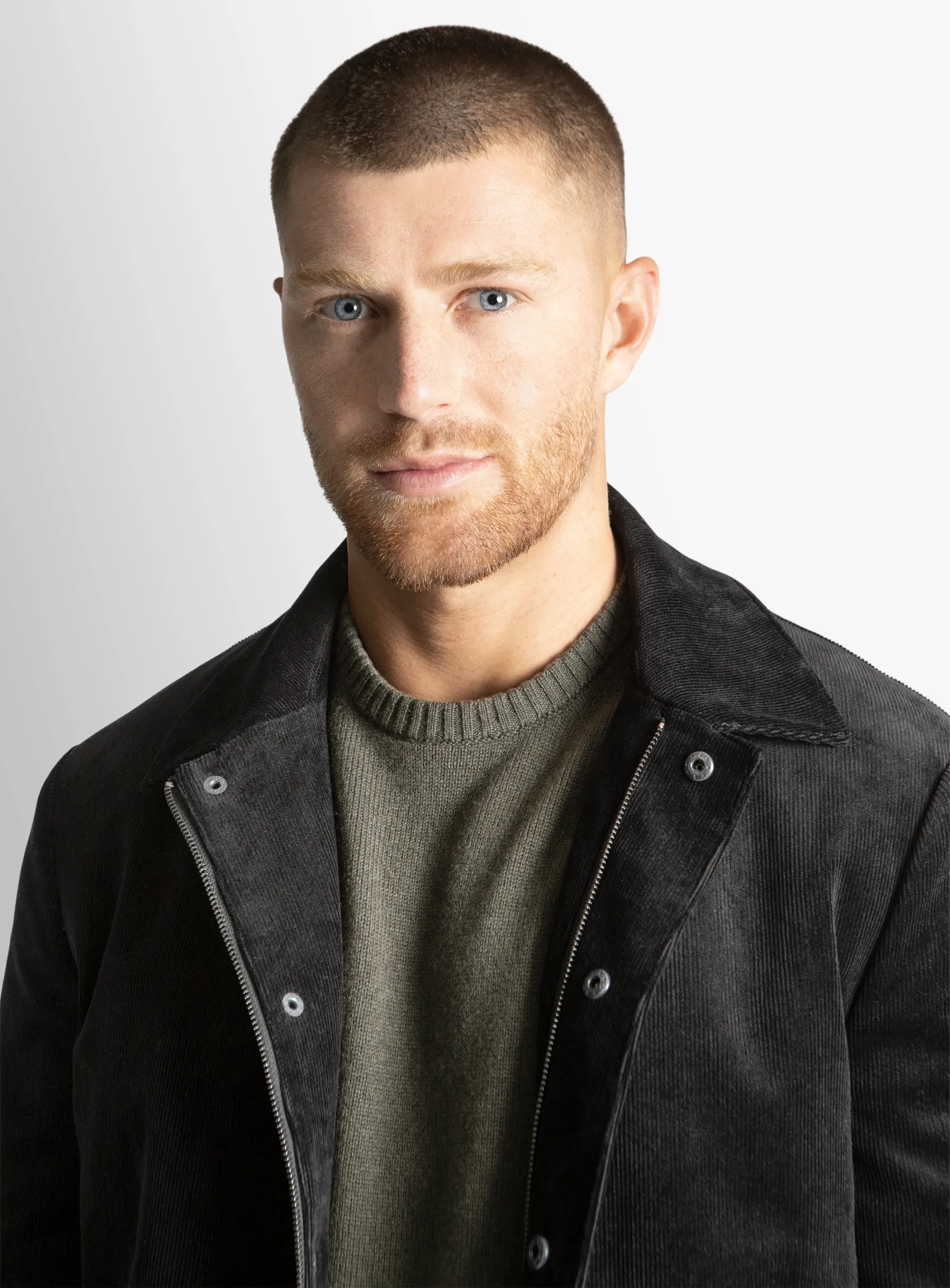 Sanitno Cord Harrington Black Jacket