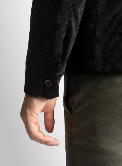 Sanitno Cord Harrington Black Jacket