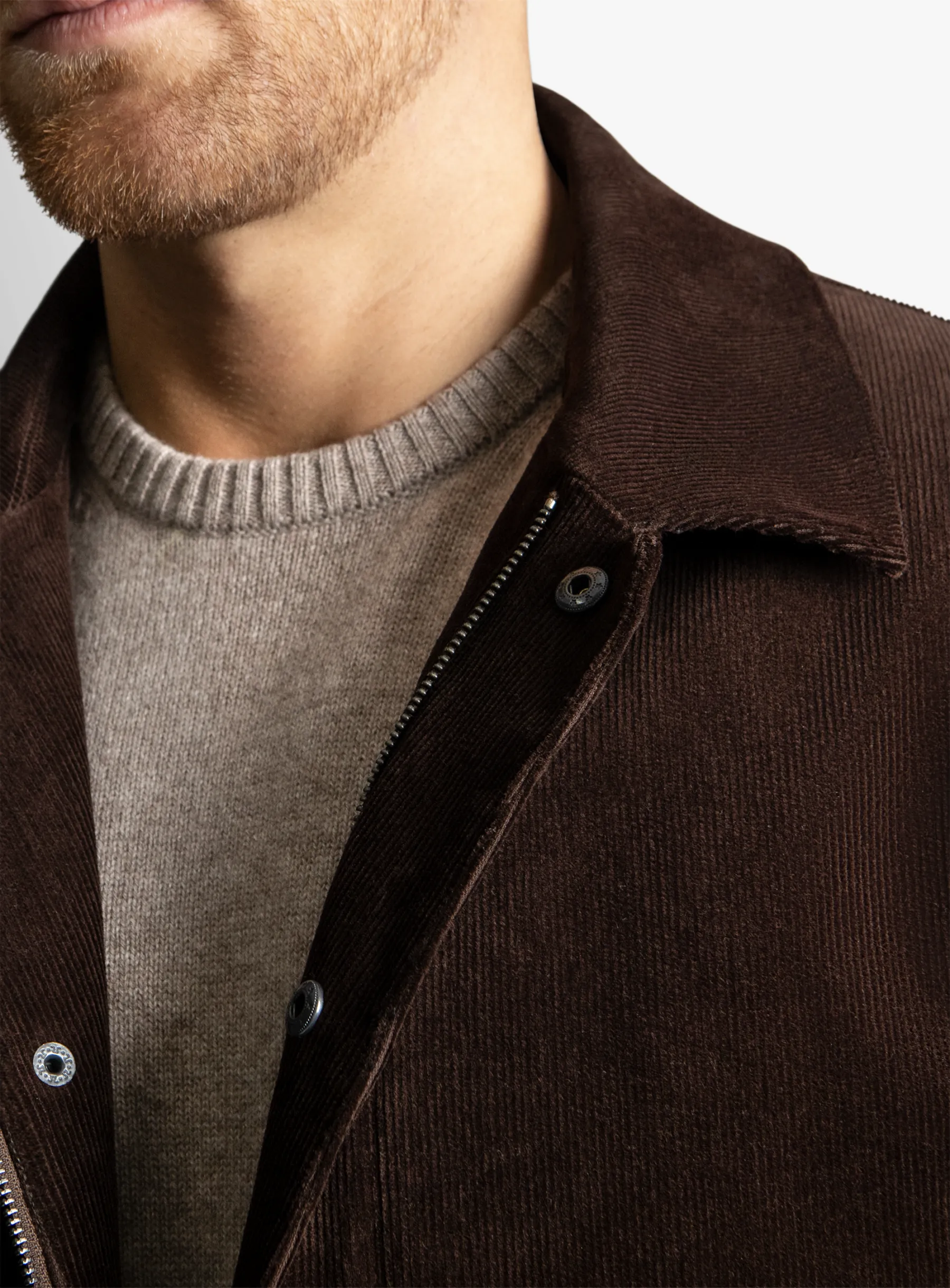 Sanitno Cord Harrington Chocolate Jacket