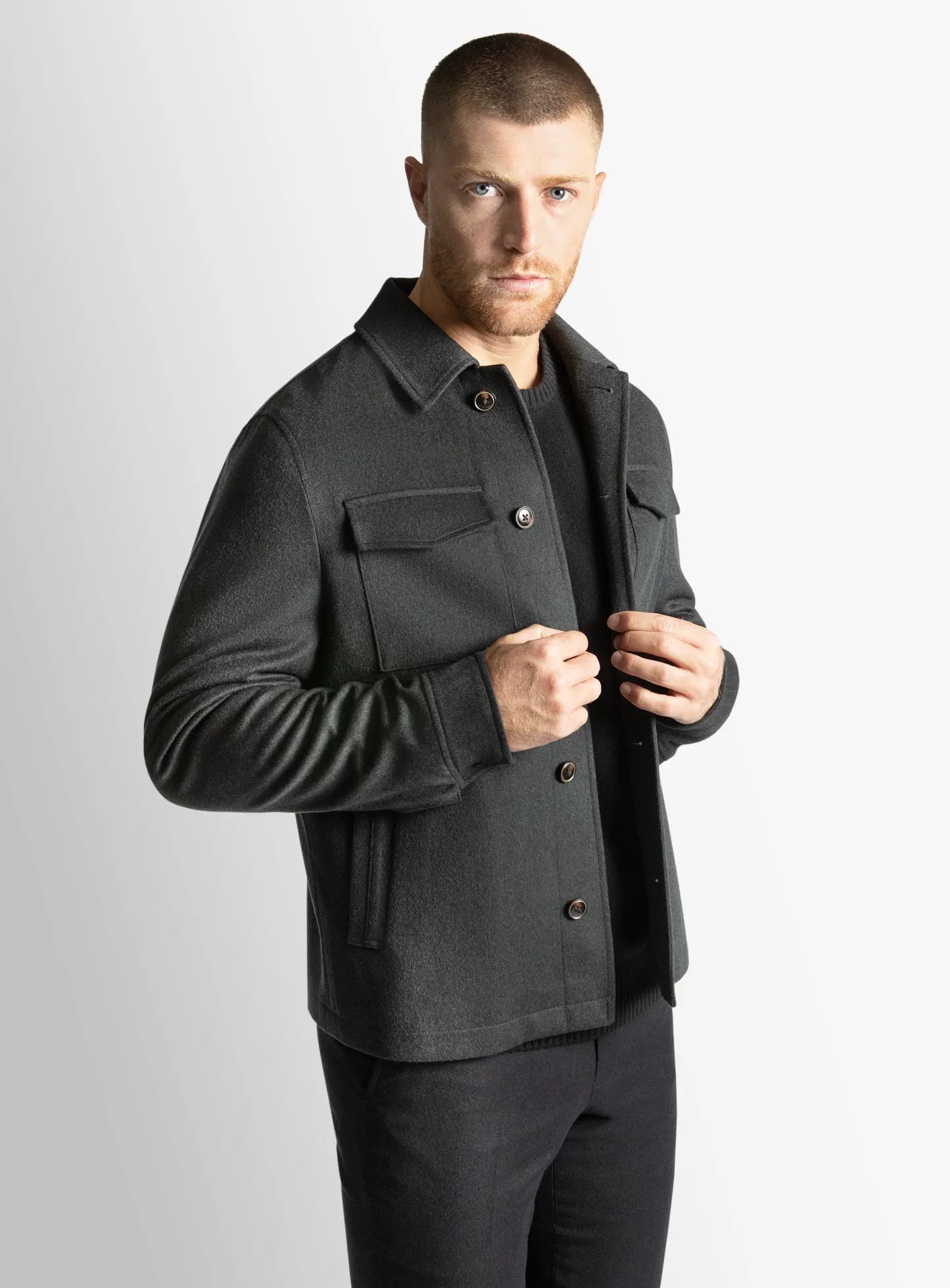 Orlando Yetian Cashmere Lined Forrest Green Short Jacket