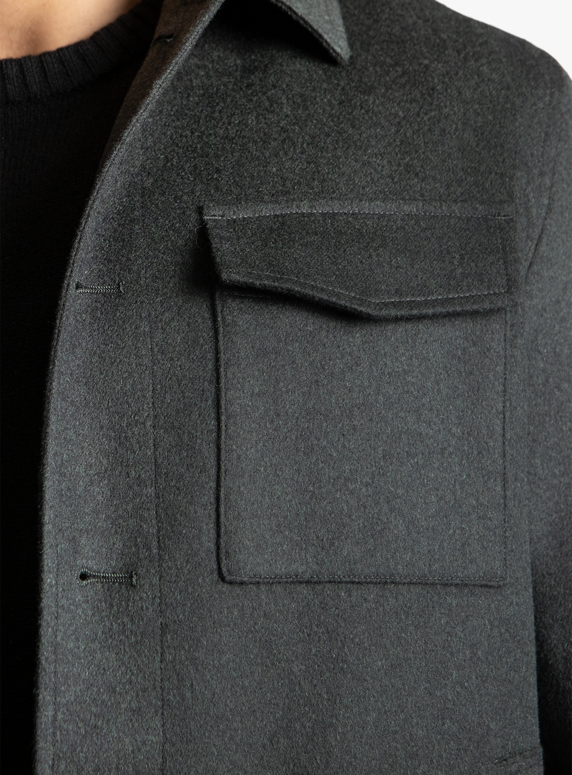 Orlando Yetian Cashmere Lined Forrest Green Short Jacket