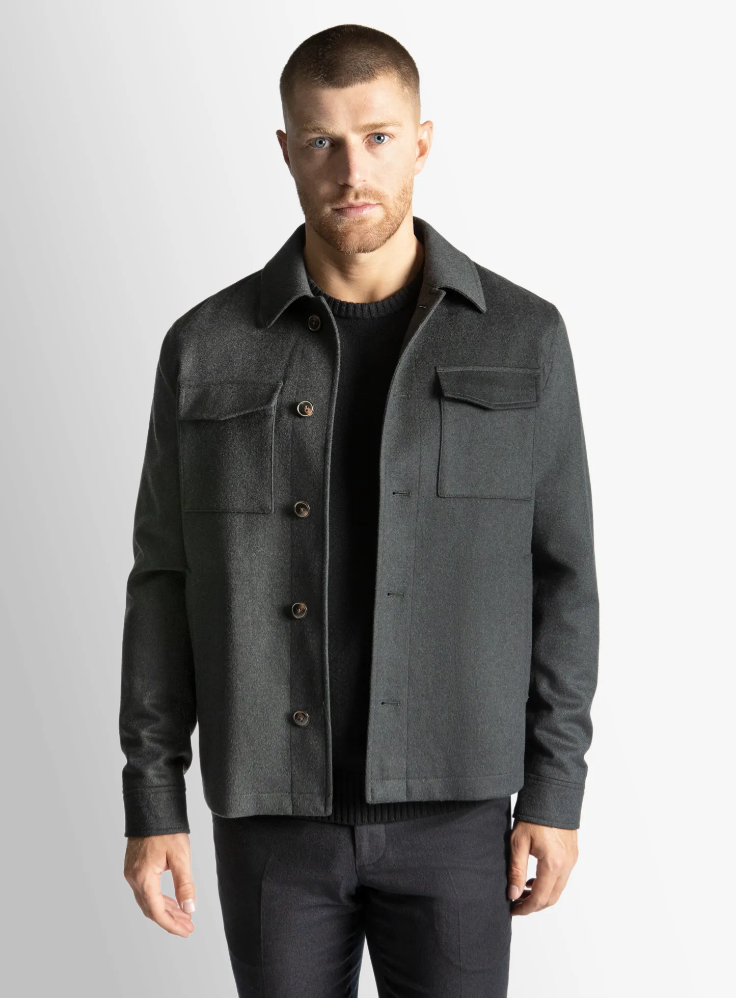 Orlando Yetian Cashmere Lined Forrest Green Short Jacket