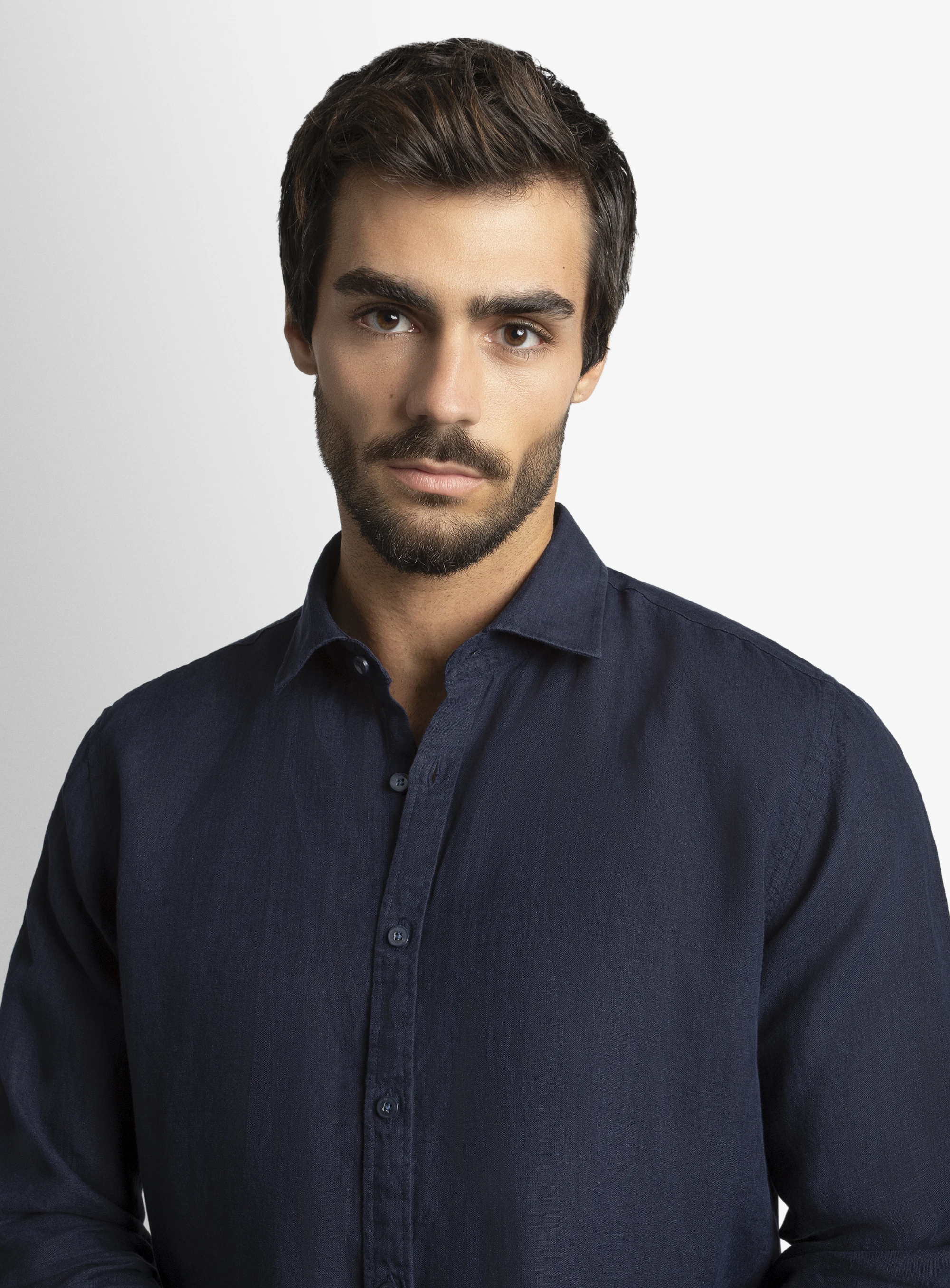 Verano Navy Linen Shirt