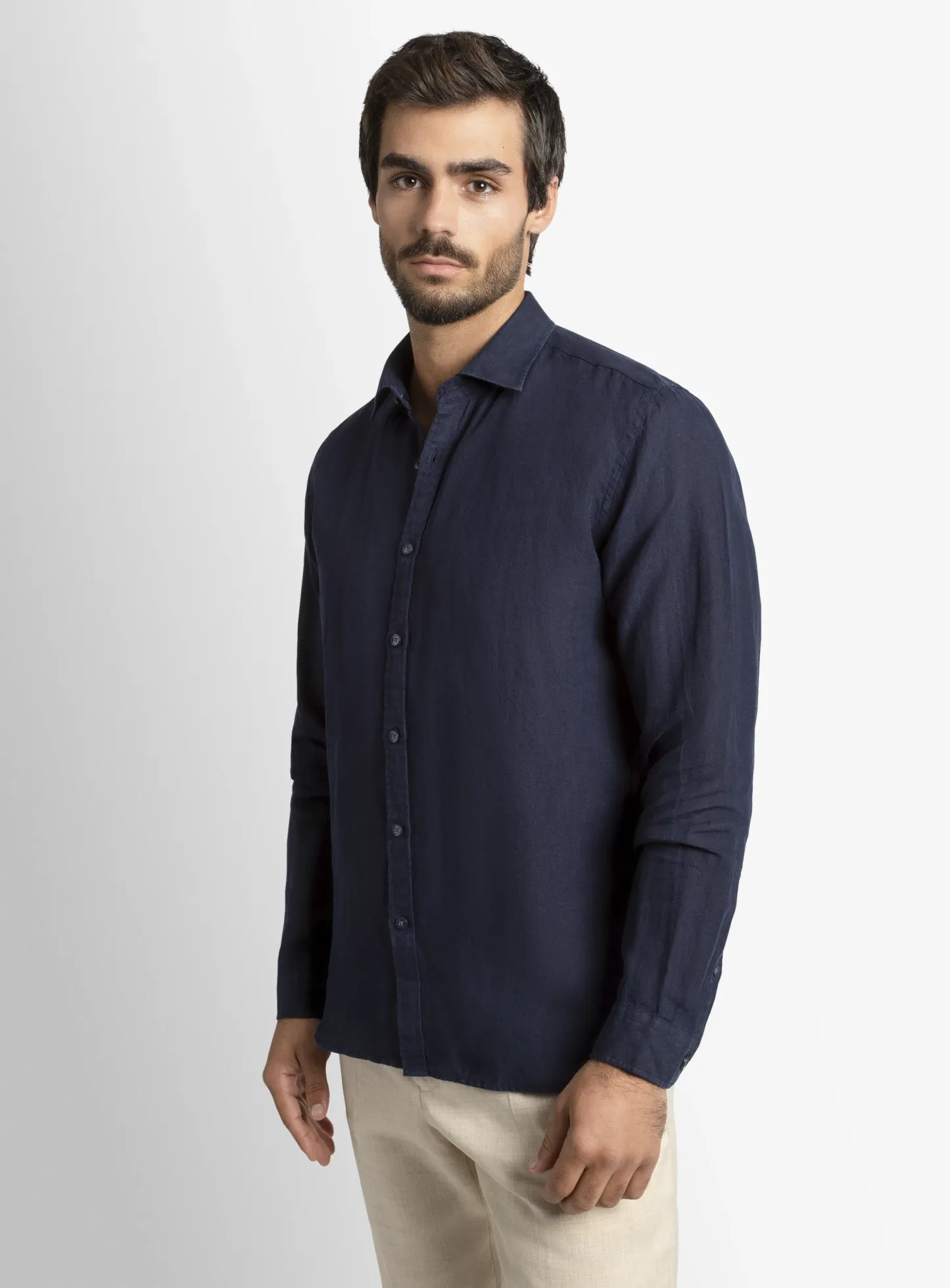 Verano Navy Linen Shirt