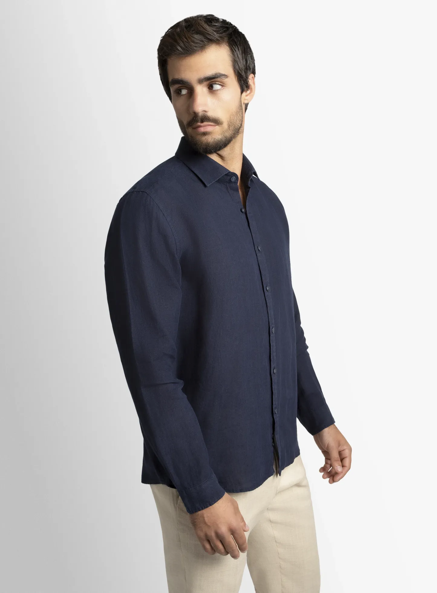 Verano Navy Linen Shirt