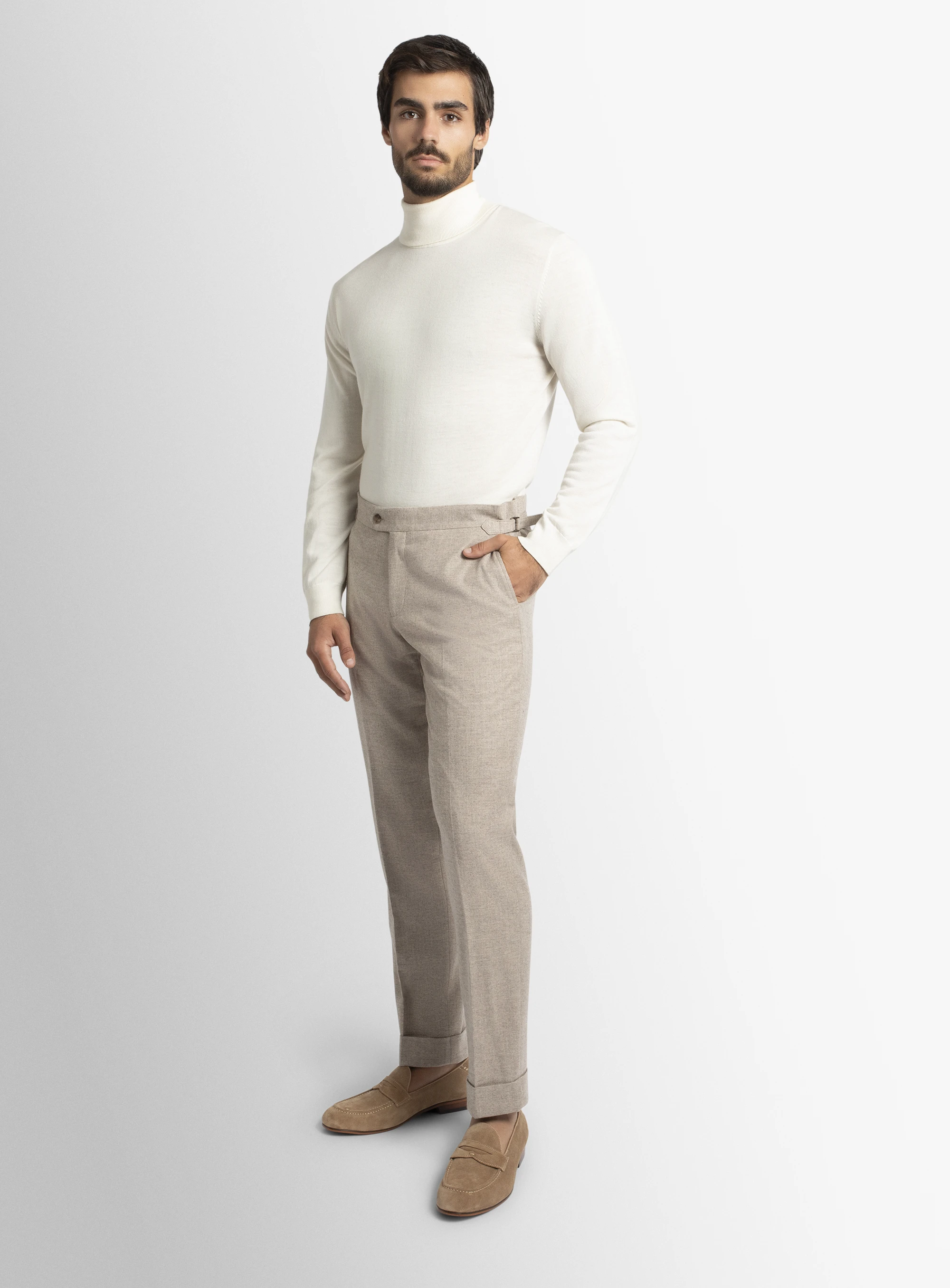 Argenta Flannel Fawn Trousers