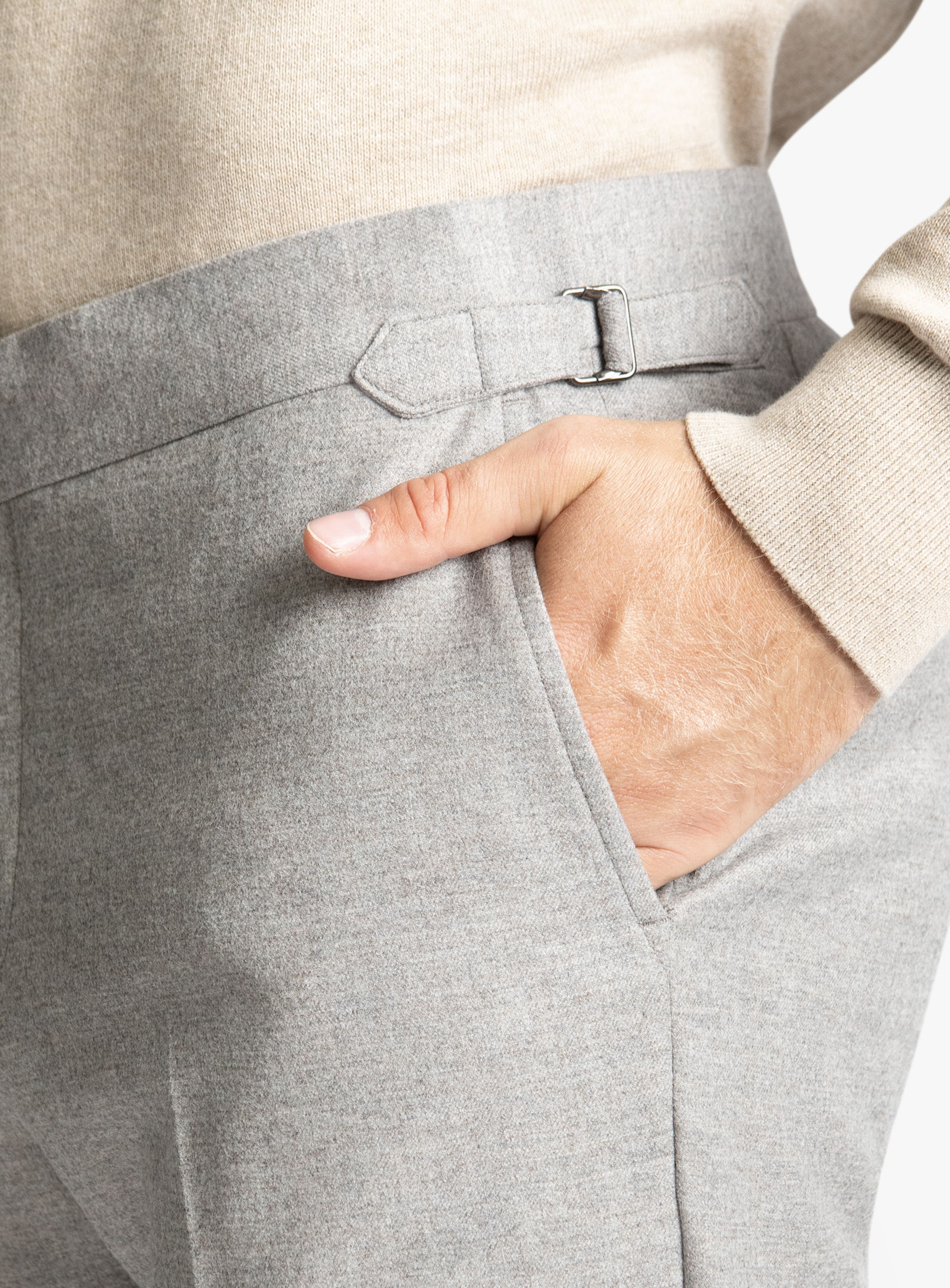 Argenta Flannel Silver Trousers