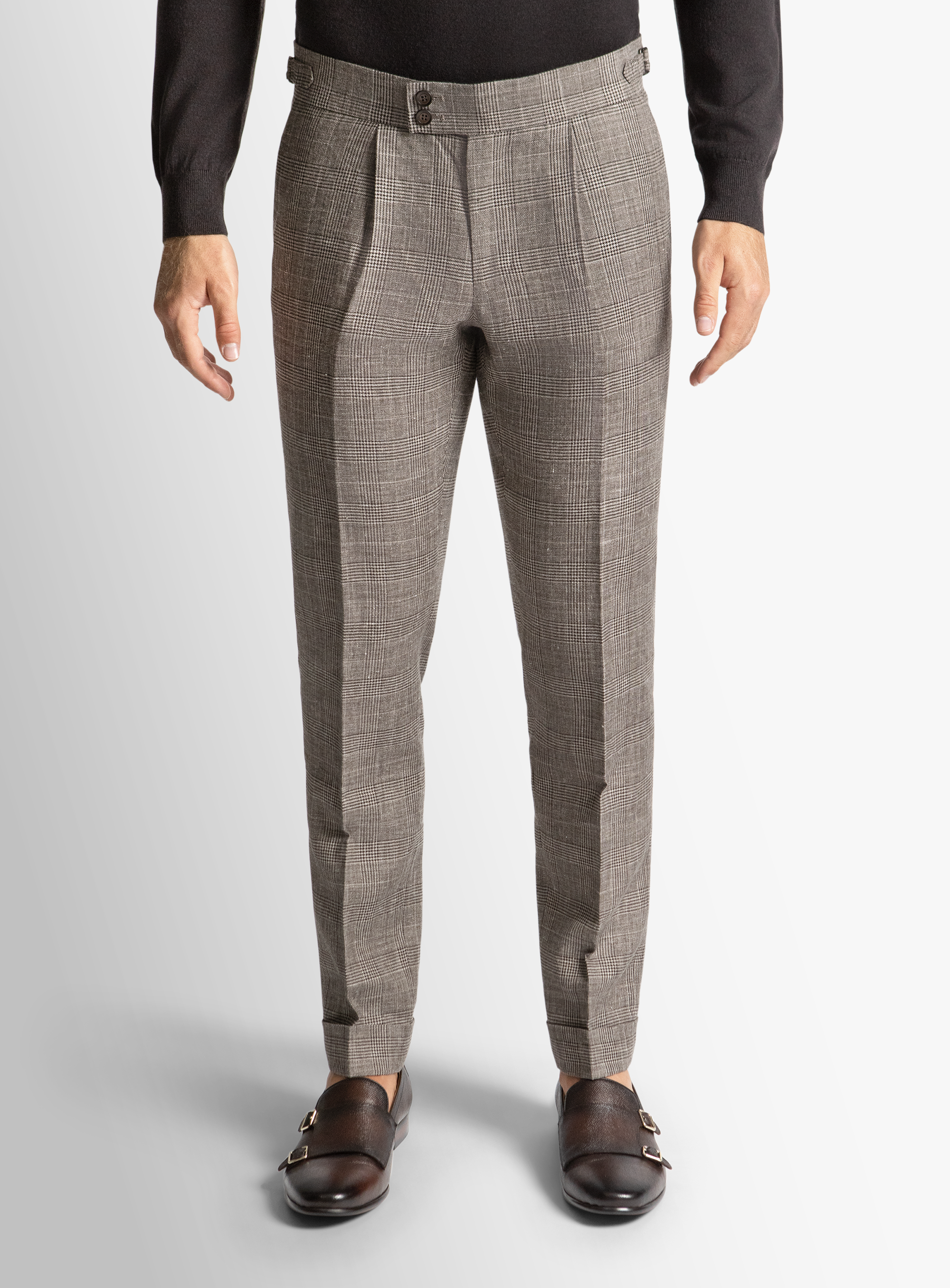 Siena Plaid Chocolate Trousers