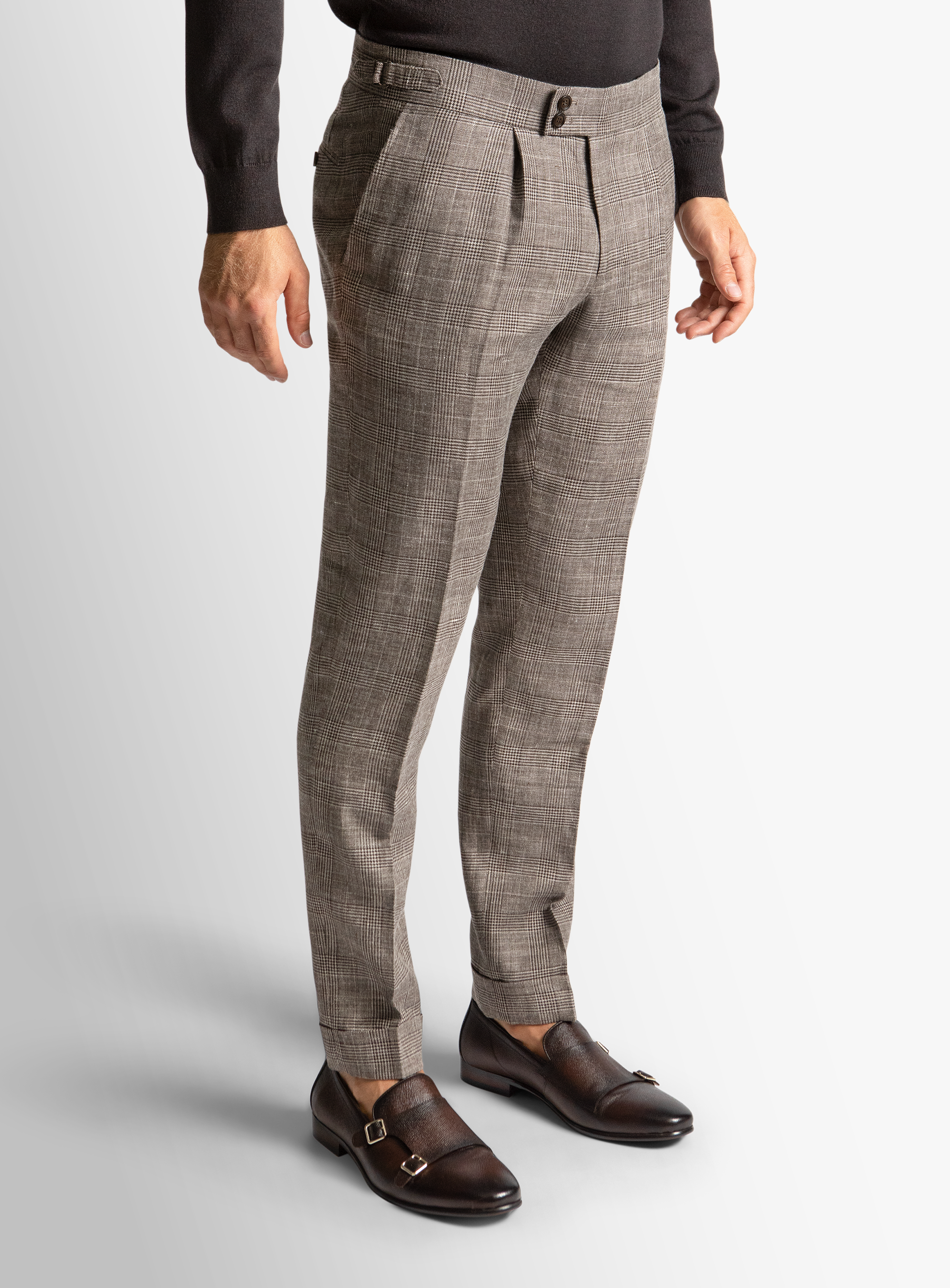 Siena Plaid Chocolate Trousers