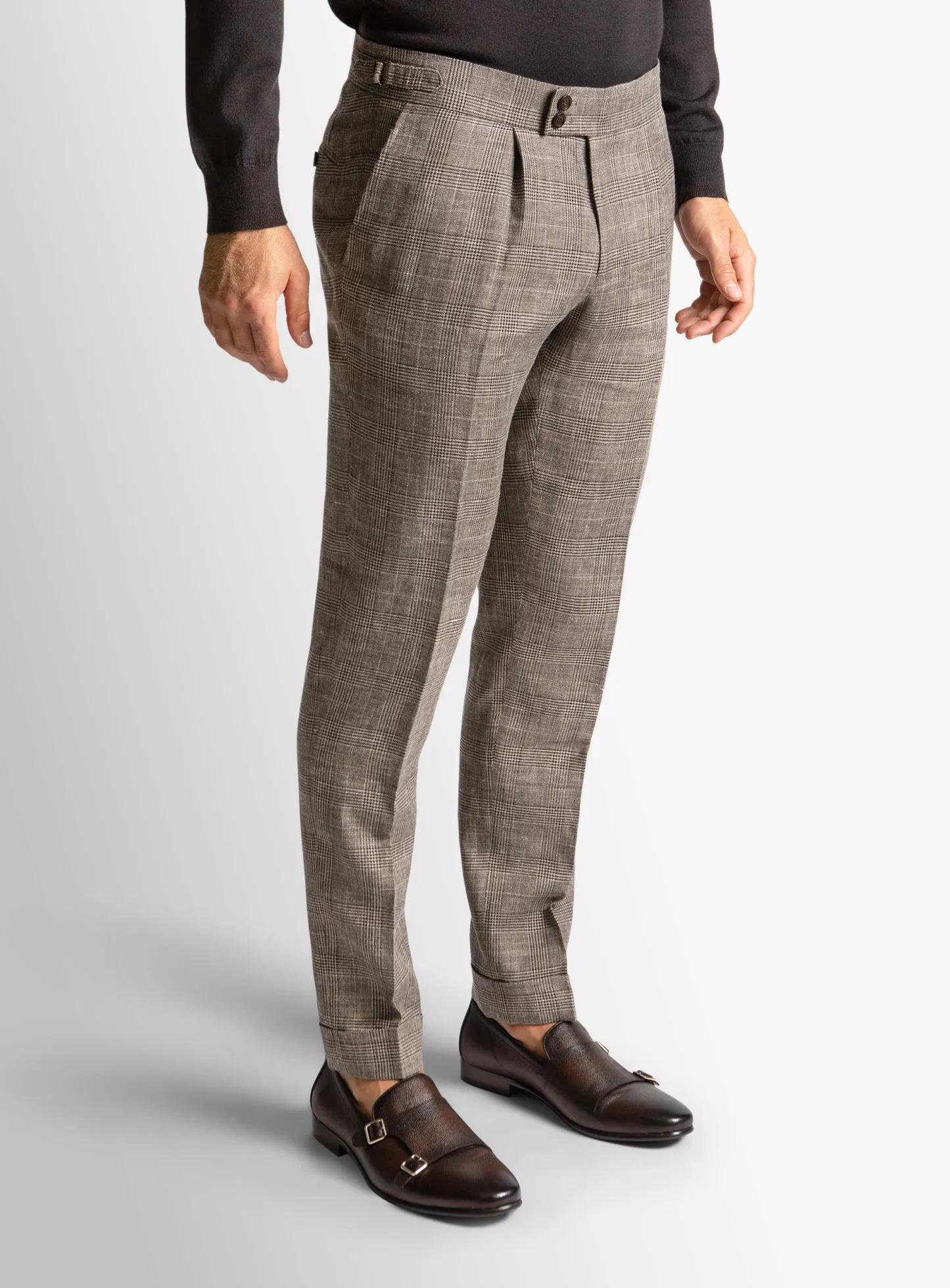 Siena Plaid Chocolate Trousers