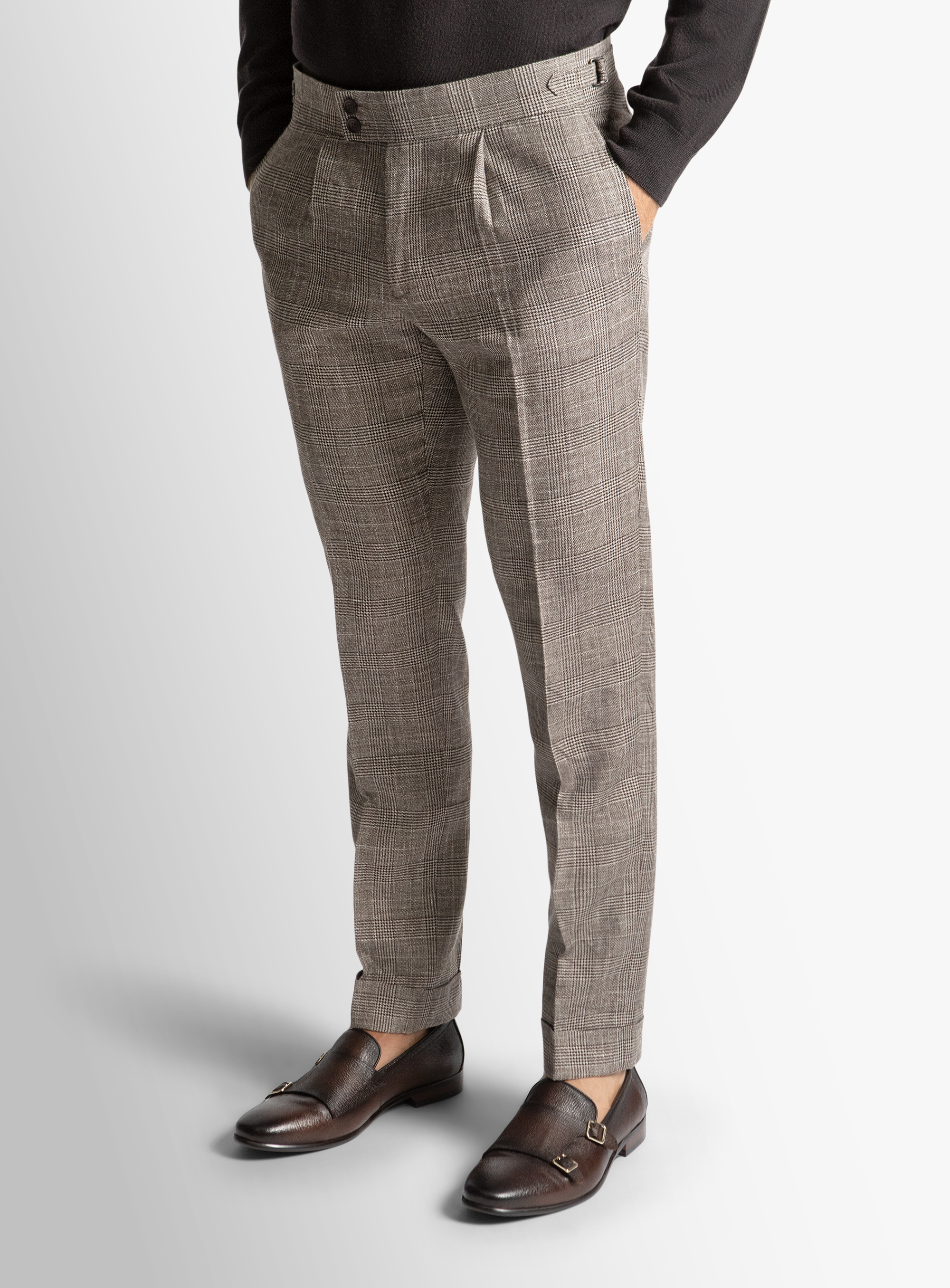 Siena Plaid Chocolate Trousers