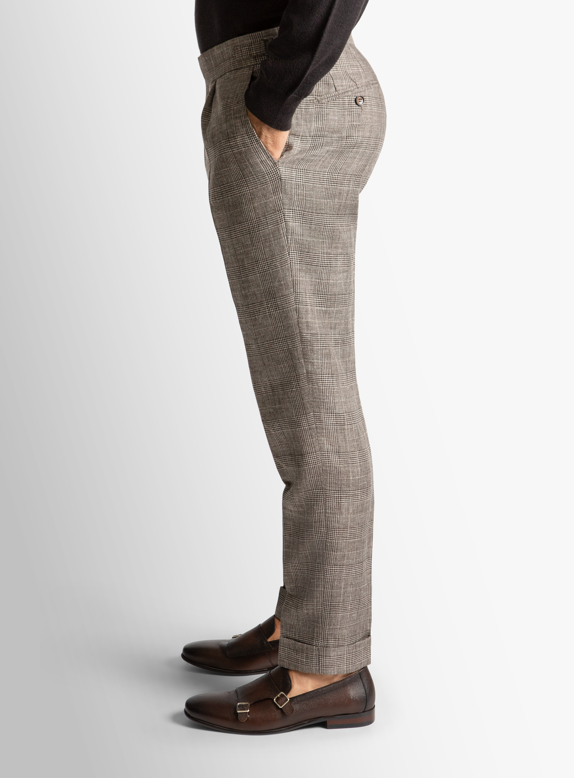 Siena Plaid Chocolate Trousers